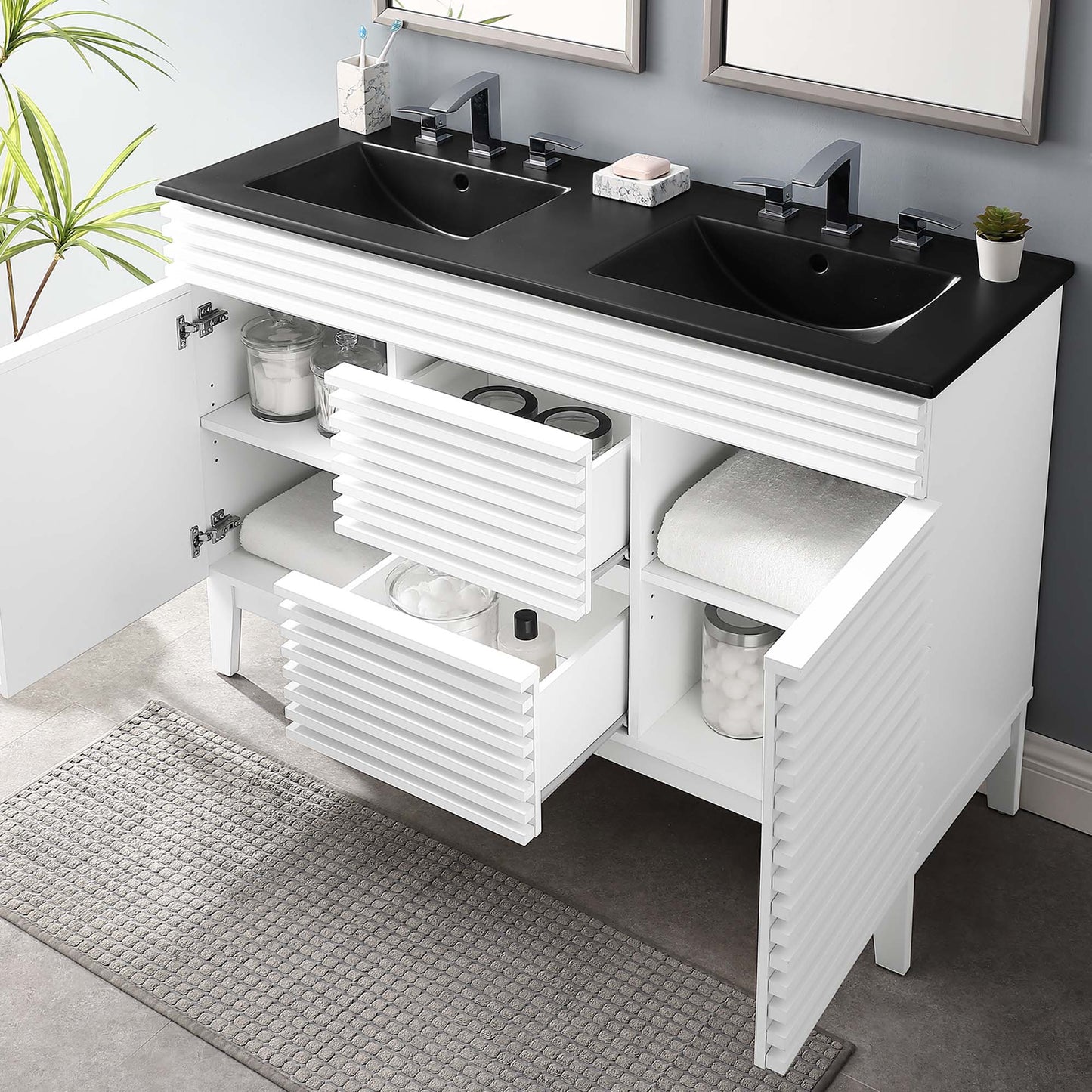 Render 48" Double Sink Bathroom Vanity