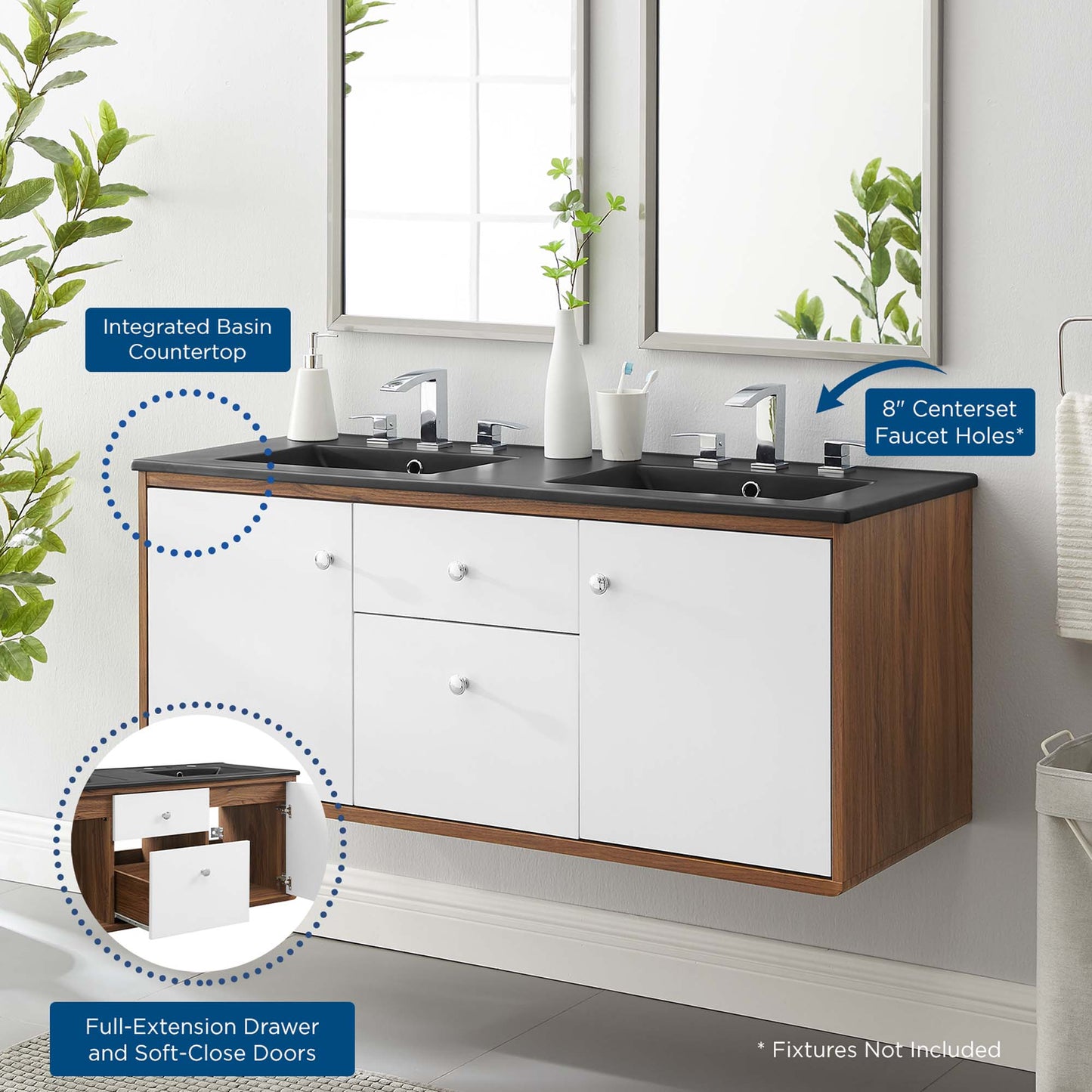 Transmit 48" Wall-Mount Bathroom Vanity