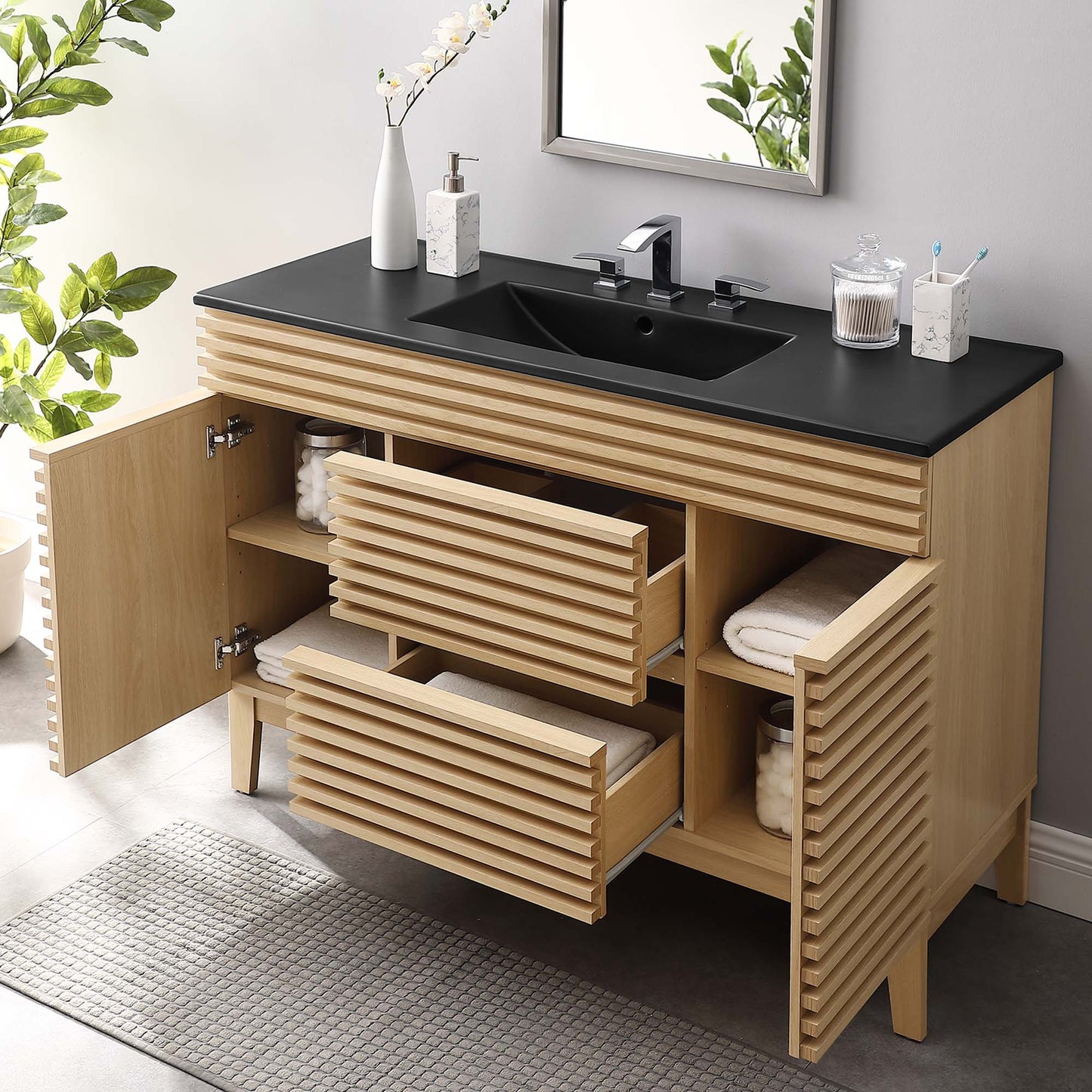 Mueble de baño con lavabo simple de 48" de Modway