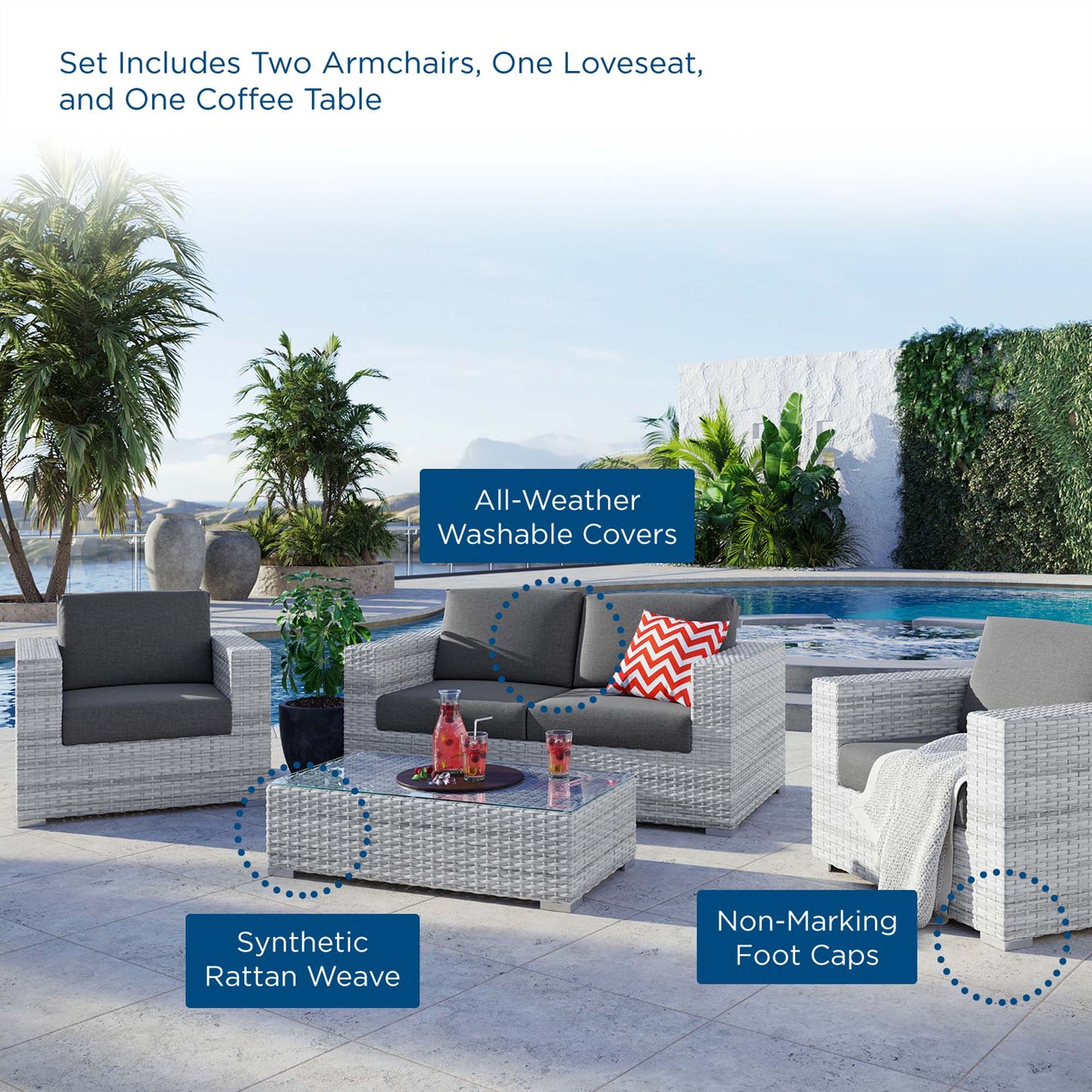 Convene 4-Piece Outdoor Patio Set