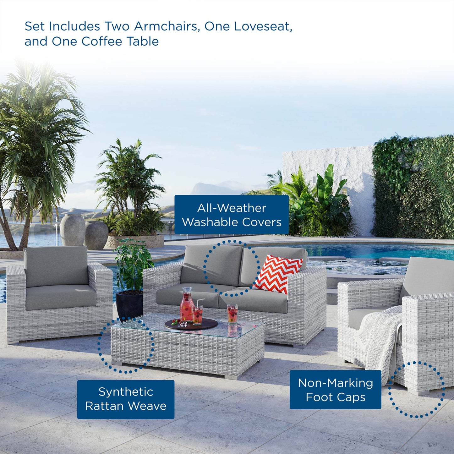 Convene 4-Piece Outdoor Patio Set