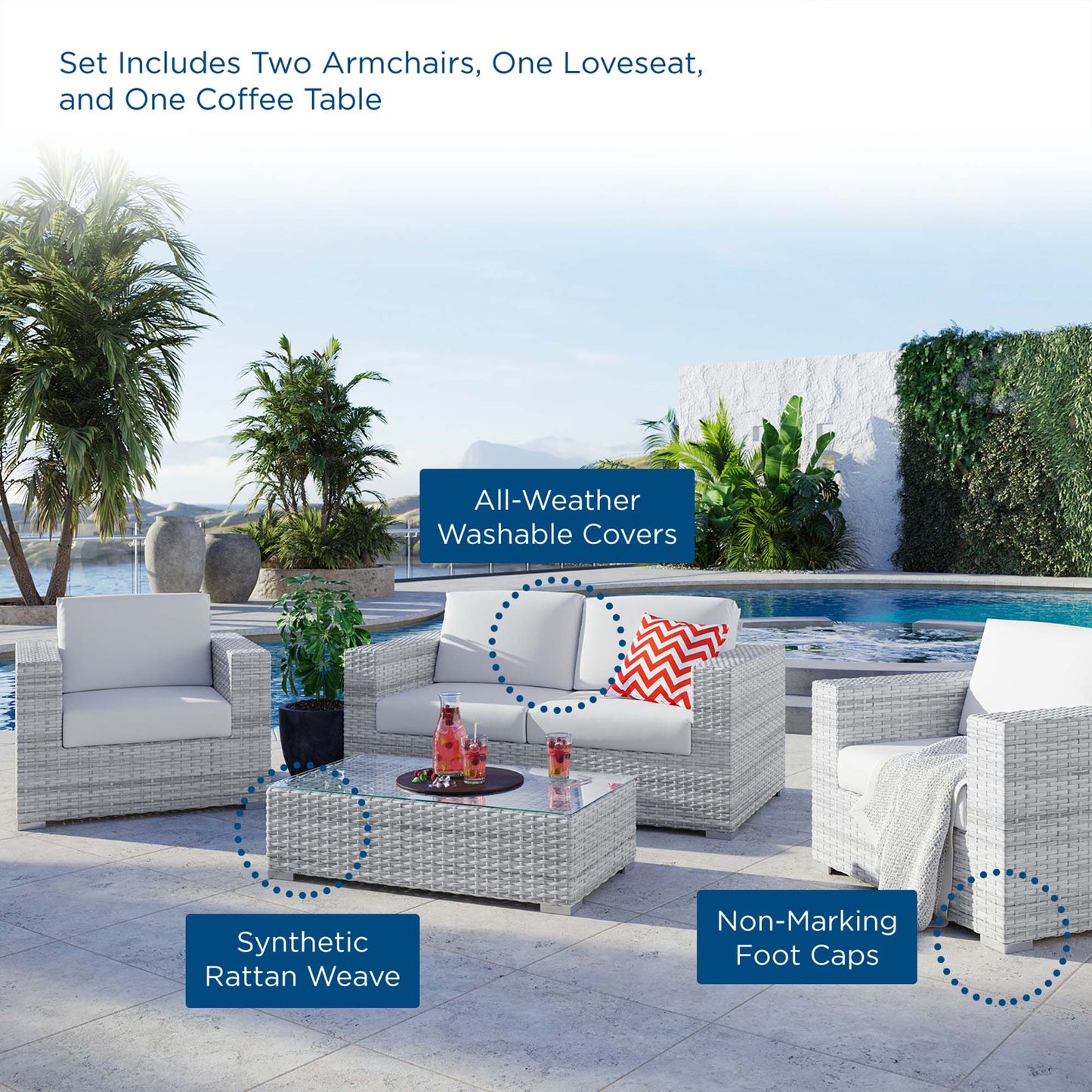 Convene 4-Piece Outdoor Patio Set