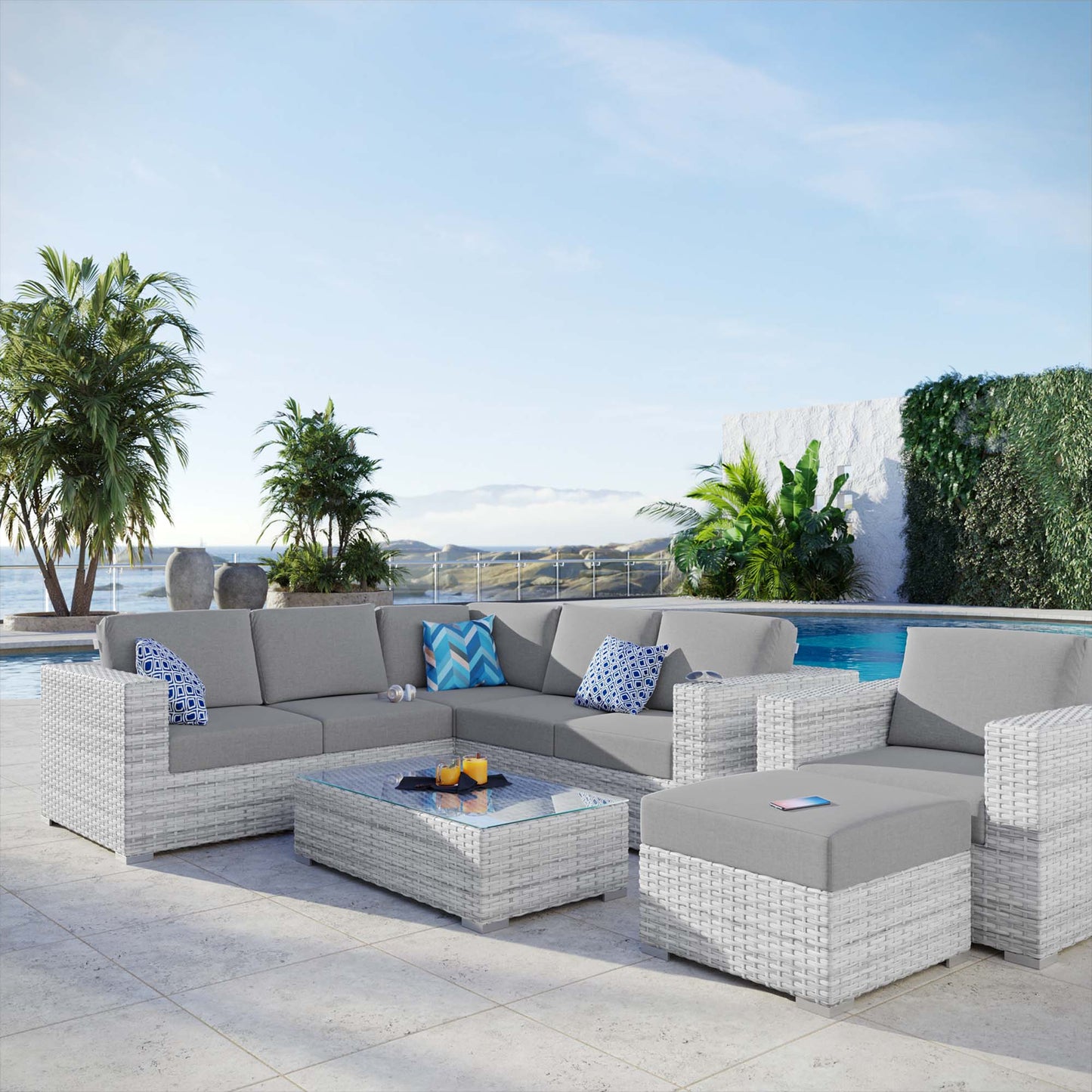 Convene 6-Piece Outdoor Patio Sectional Set