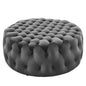 Amour Tufted Button Large Round Performance Velvet Ottoman