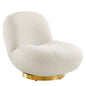 Kindred Boucle Upholstered Upholstered Fabric Swivel Chair