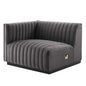 Conjure Channel Tufted Performance Velvet Left-Arm Chair