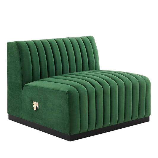 Conjure Channel Tufted Performance Velvet Armless Chair