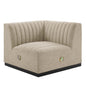 Conjure Channel Tufted Upholstered Fabric Left Corner Chair