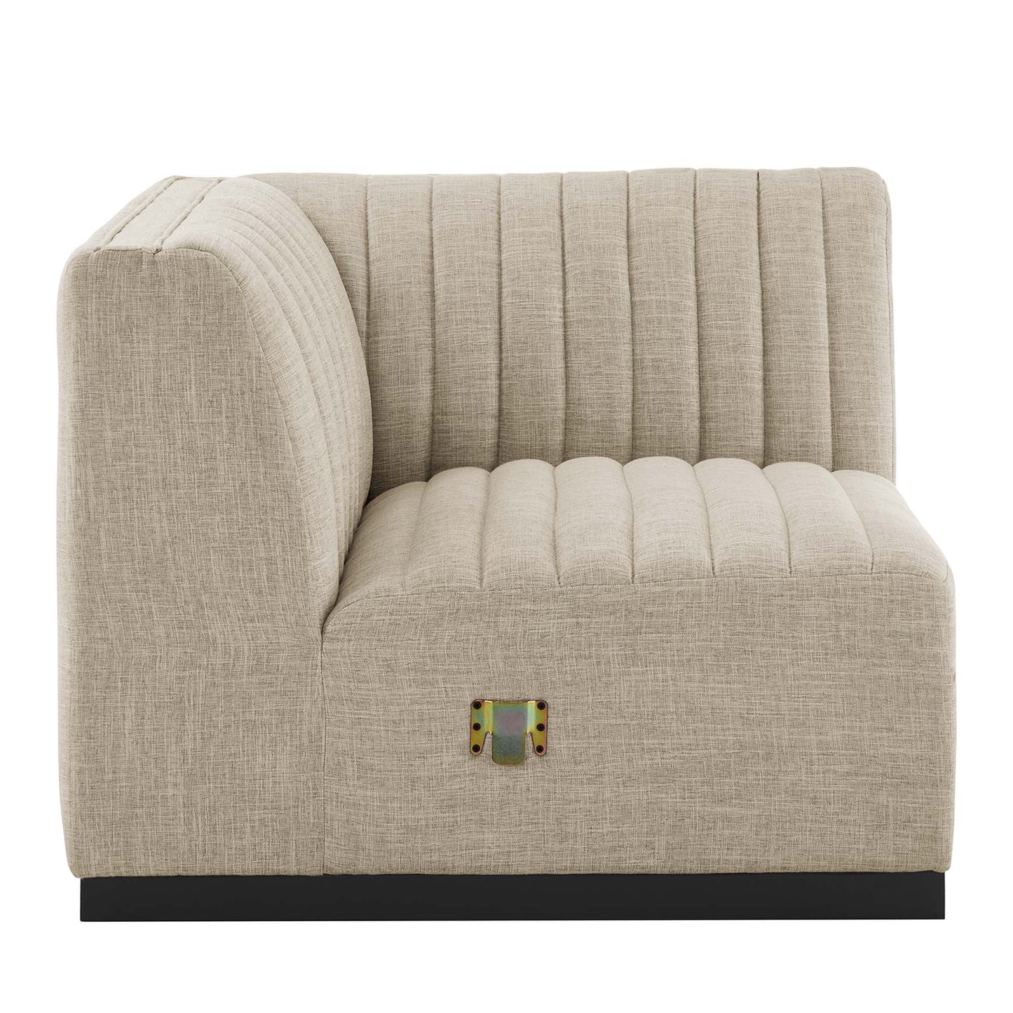 Conjure Channel Tufted Upholstered Fabric Left Corner Chair