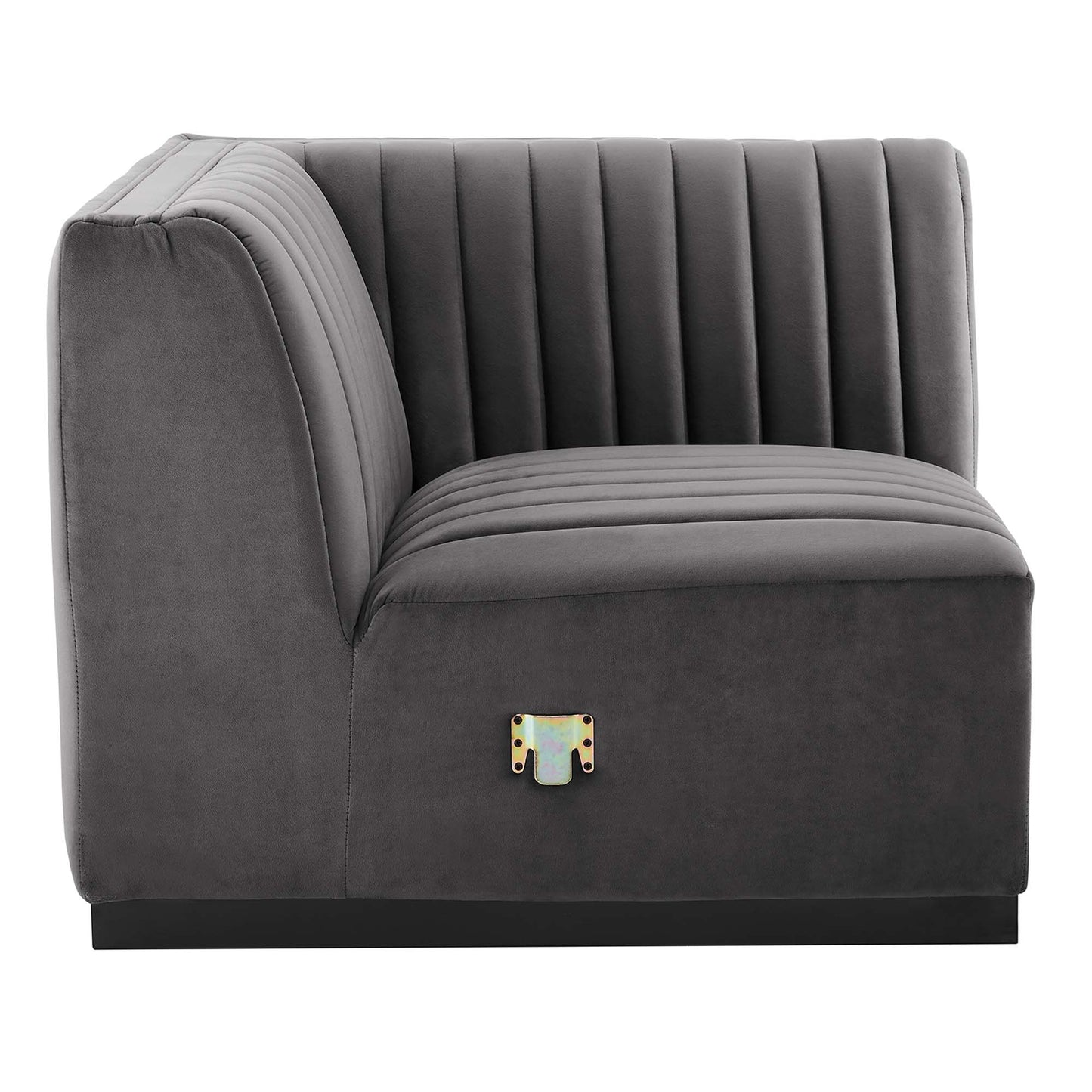 Chaise d'angle droite en velours capitonné Conjure Channel par Modway