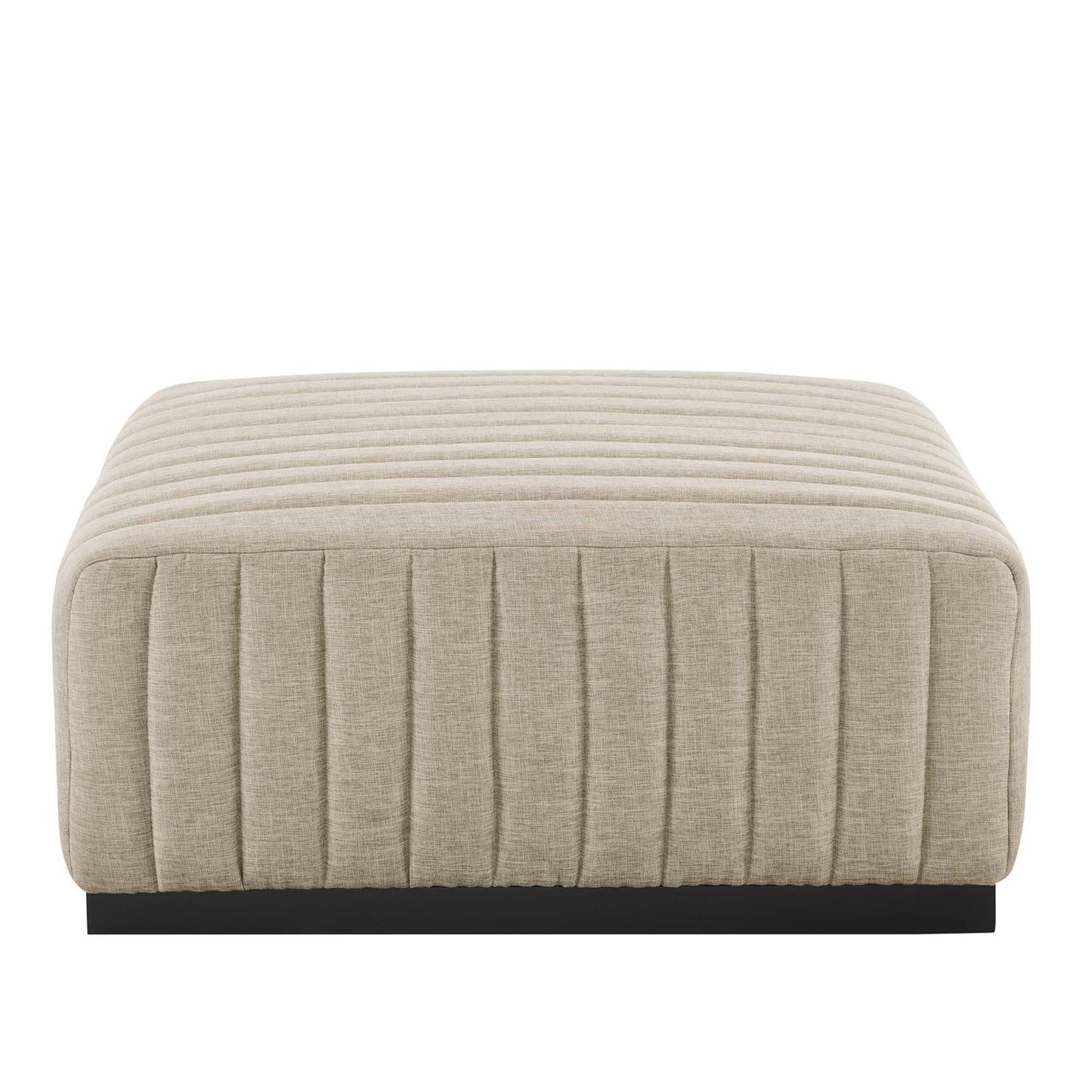 Conjure Channel Tufted Upholstered Fabric Ottoman