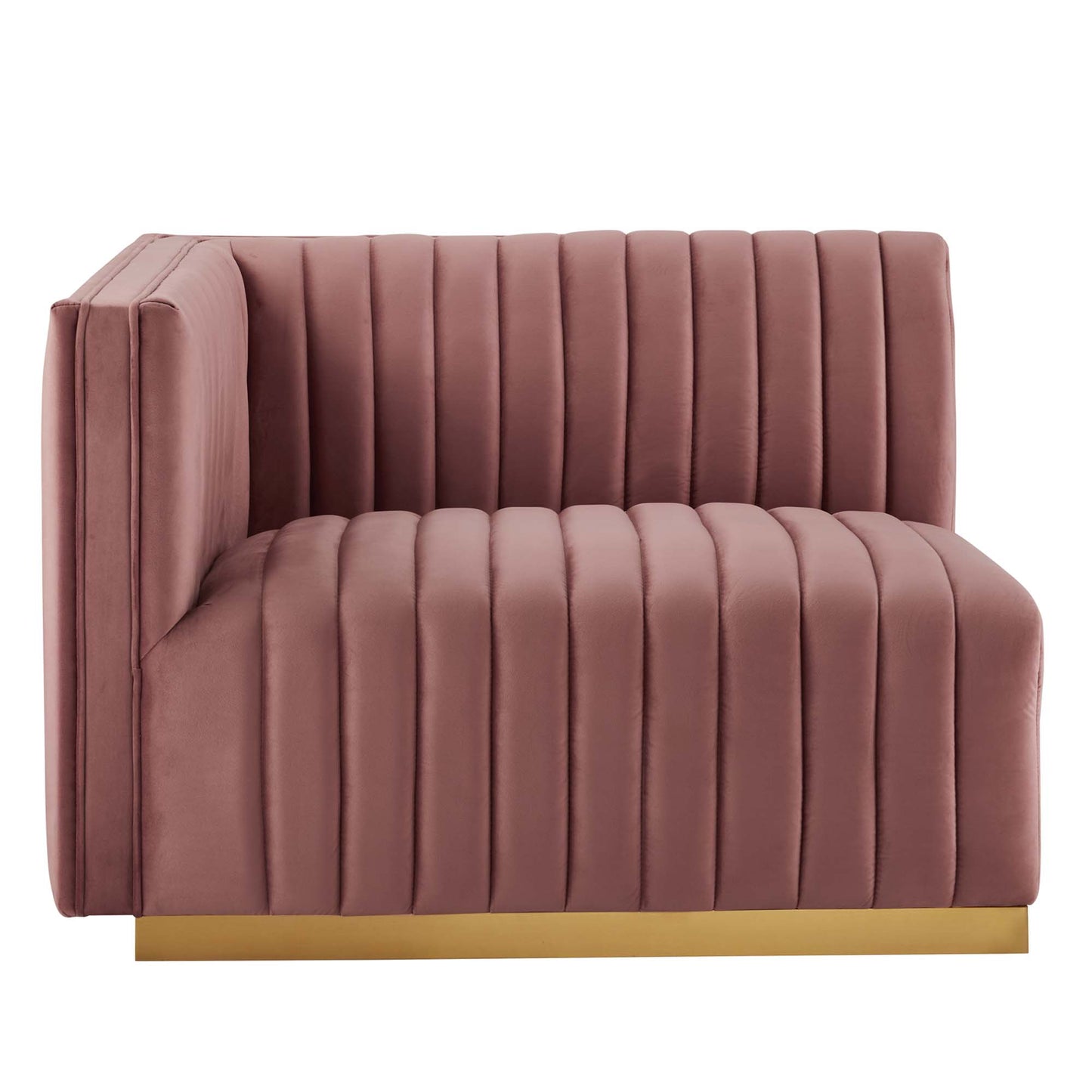 Conjure Channel Tufted Performance Velvet Left-Arm Chair