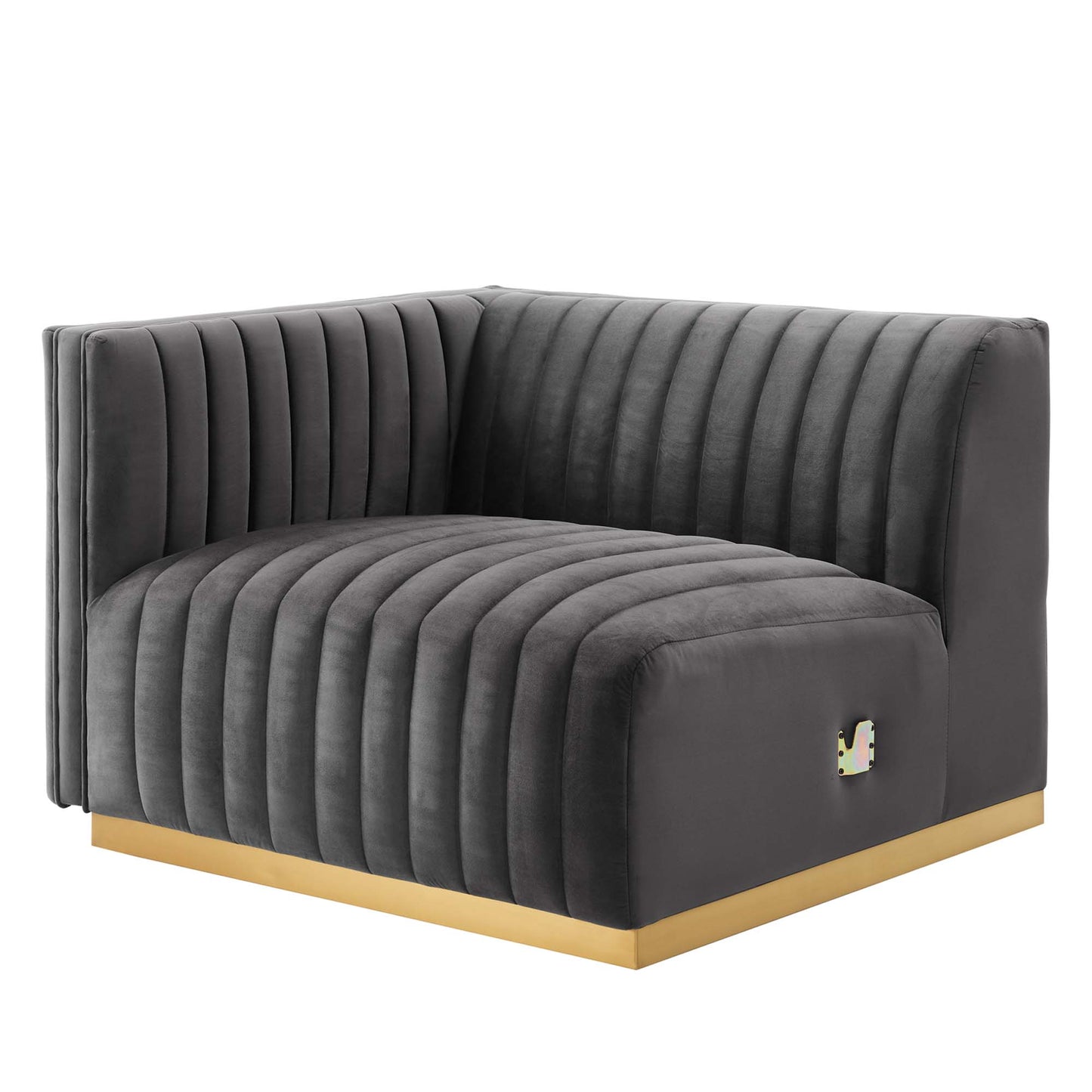 Conjure Channel Tufted Performance Velvet Left-Arm Chair