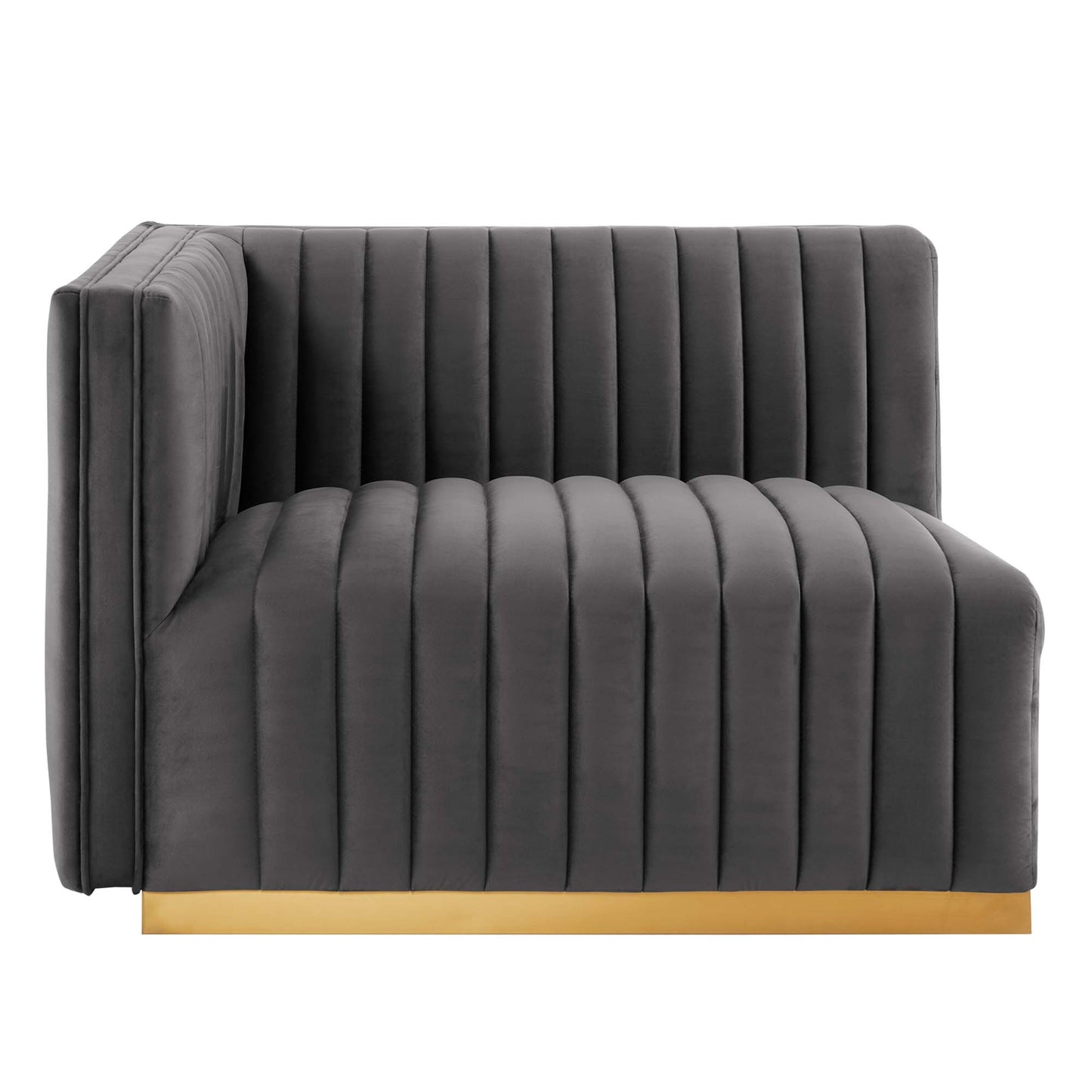 Conjure Channel Tufted Performance Velvet Left-Arm Chair