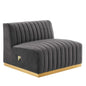 Conjure Channel Tufted Performance Velvet Armless Chair