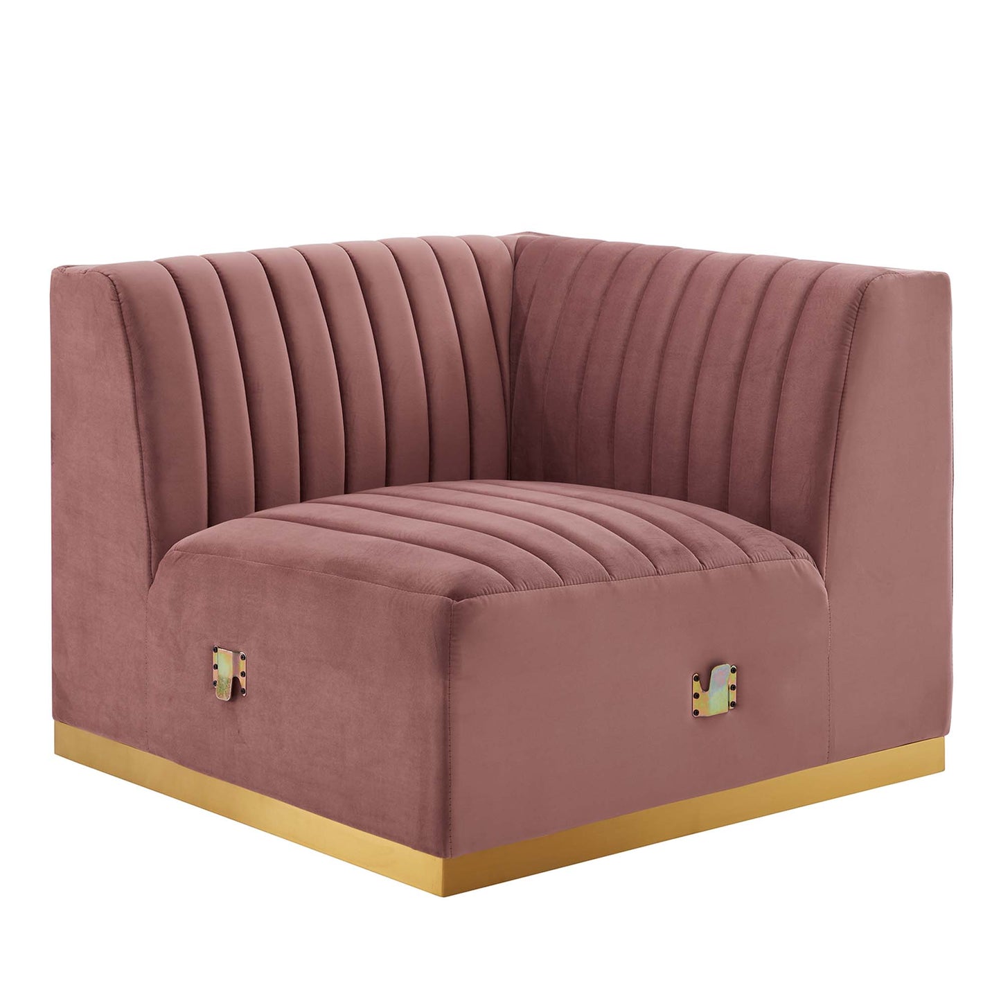 Chaise d'angle droite en velours capitonné Conjure Channel par Modway