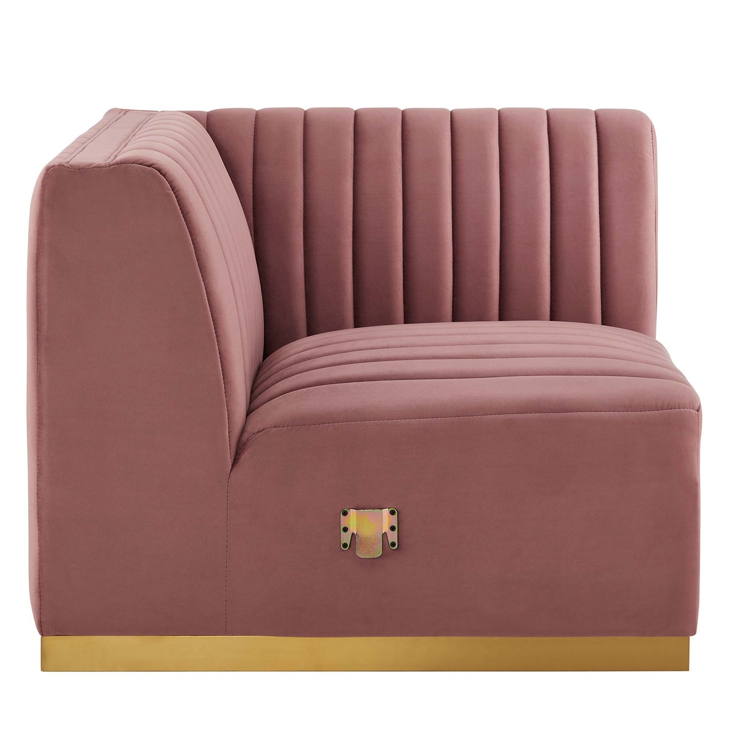 Chaise d'angle droite en velours capitonné Conjure Channel par Modway