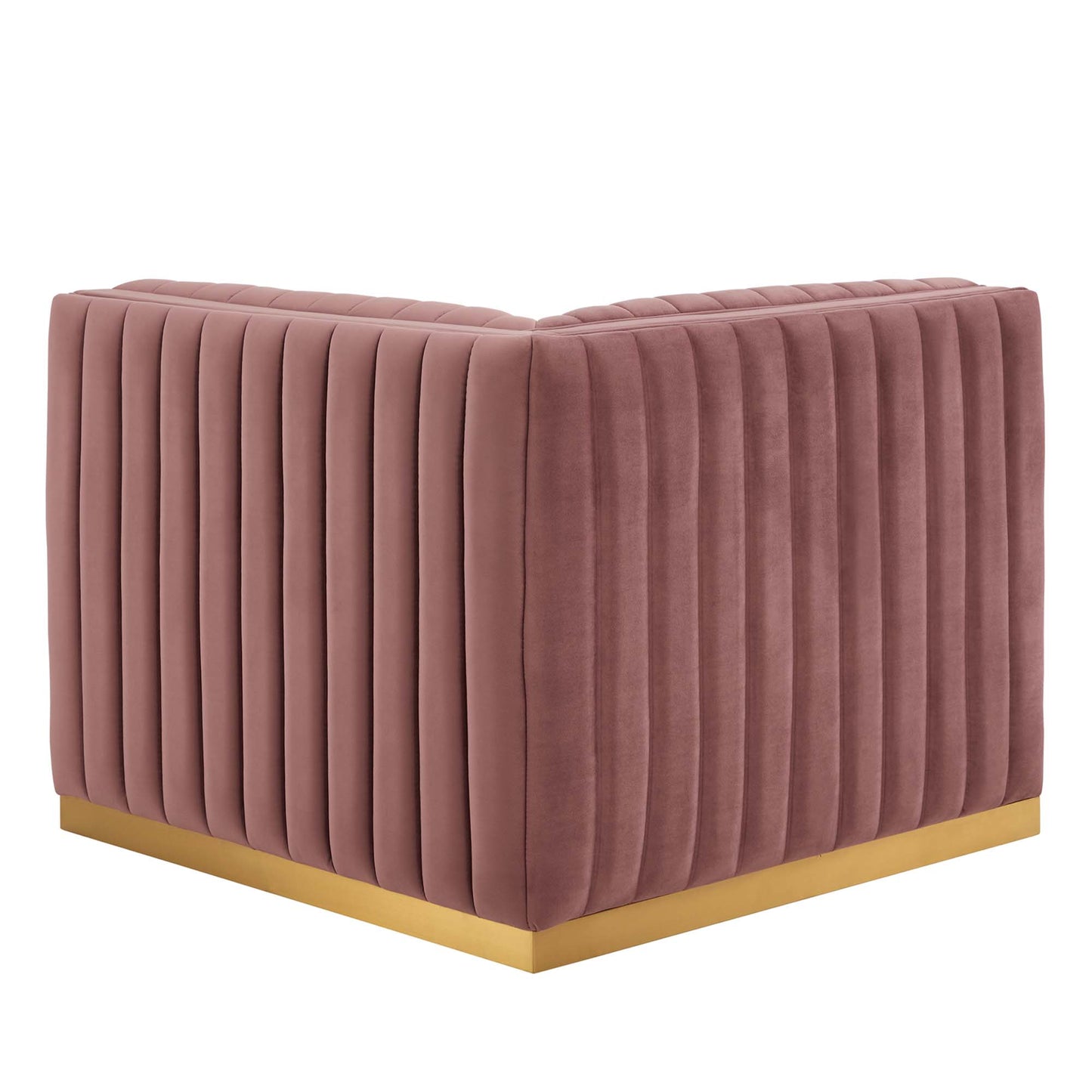 Chaise d'angle droite en velours capitonné Conjure Channel par Modway