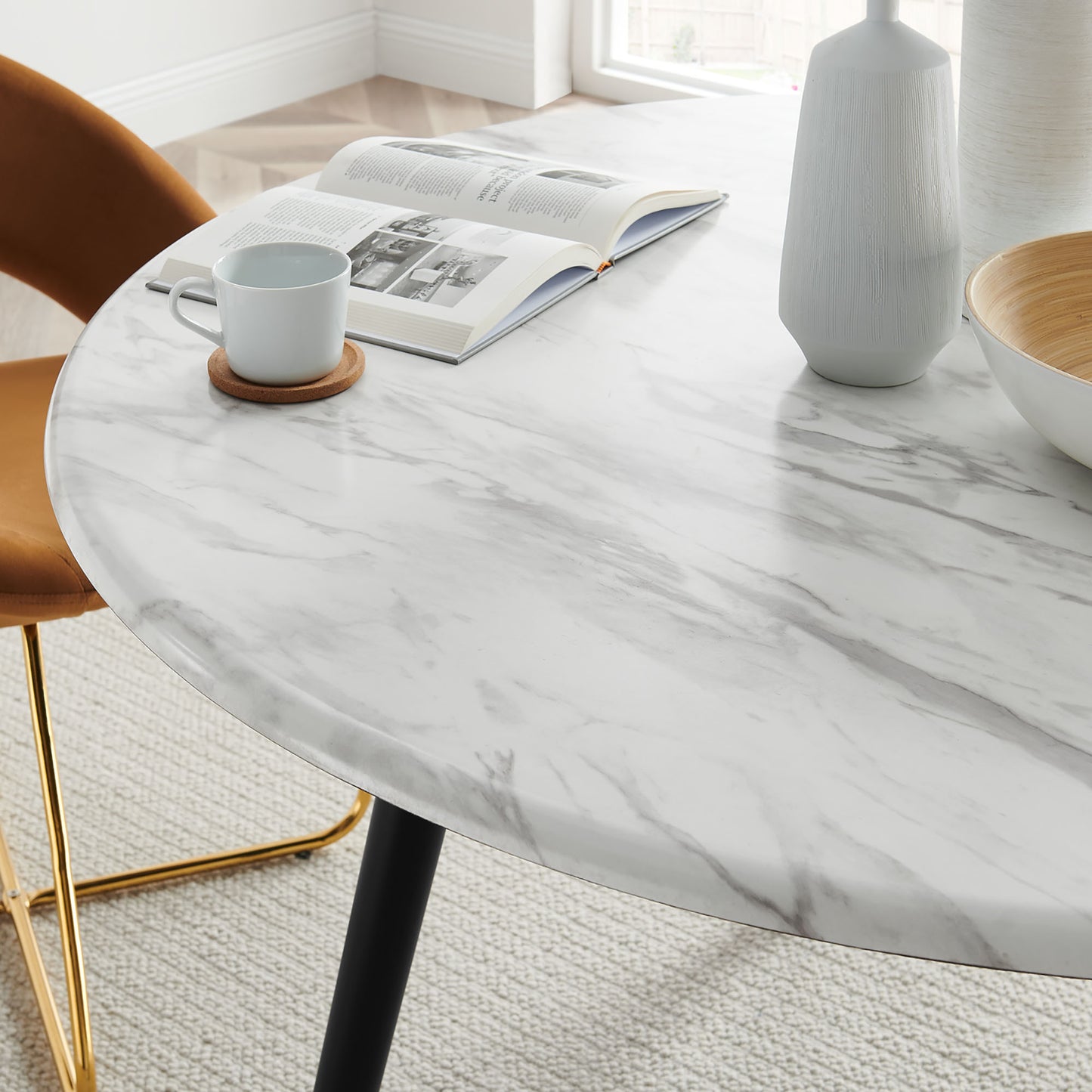 Gallant 50" Round Performance Artificial Marble Dining Table