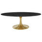 Lippa 48" Oval Artificial Marble Coffee Table