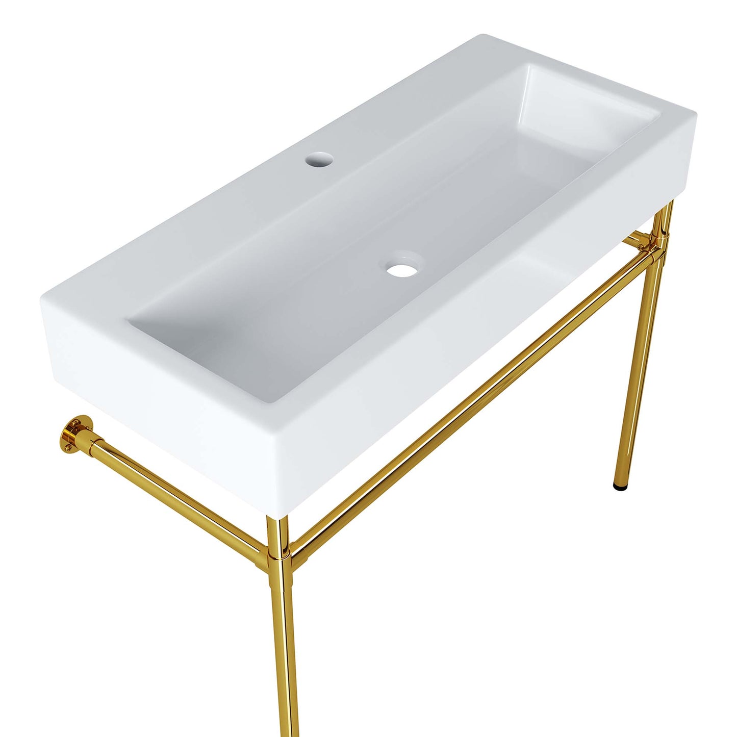 Redeem 40" Wall-Mount Gold Stainless Steel Bathroom Vanity