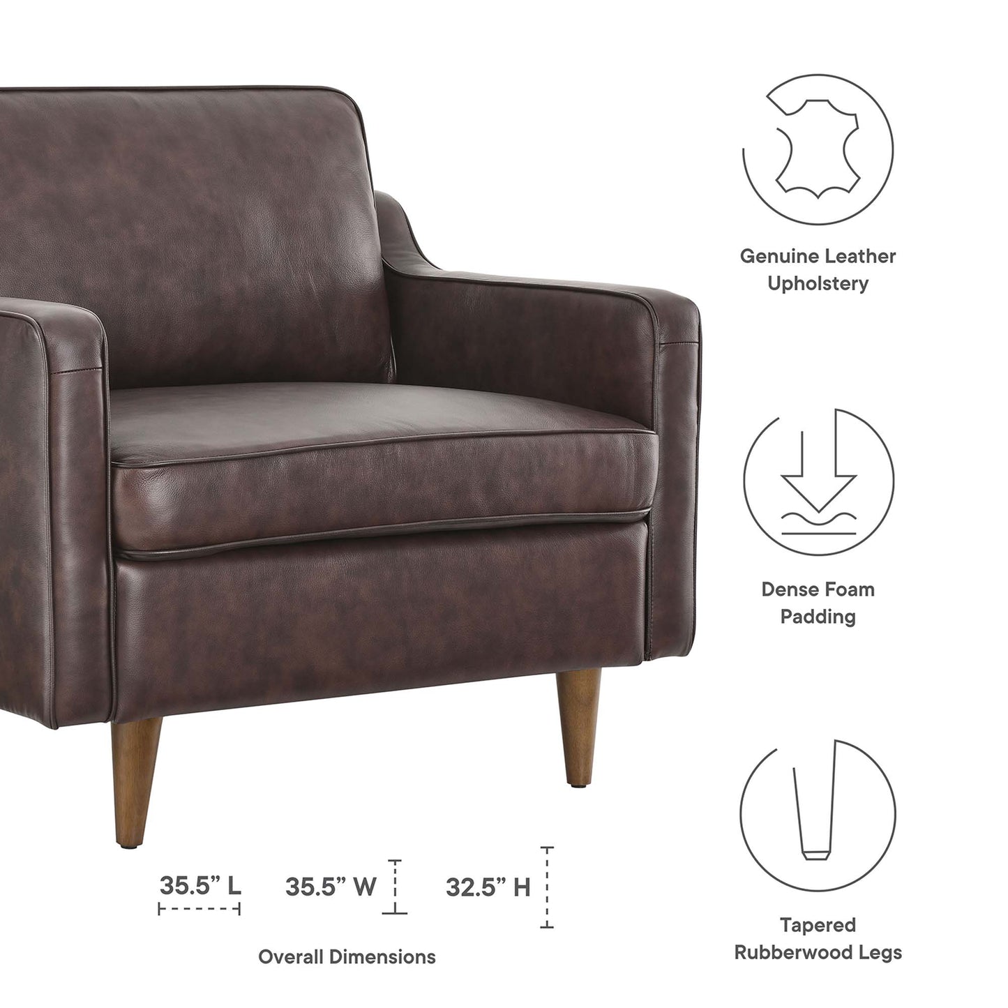 Impart Genuine Leather Armchair