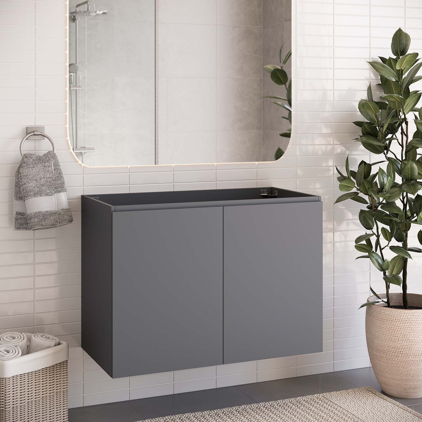 Mueble de baño de pared Bryn de 36" (lavabo no incluido) de Modway