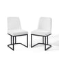 Amplify Sled Base Upholstered Fabric Dining Chairs Set of 2