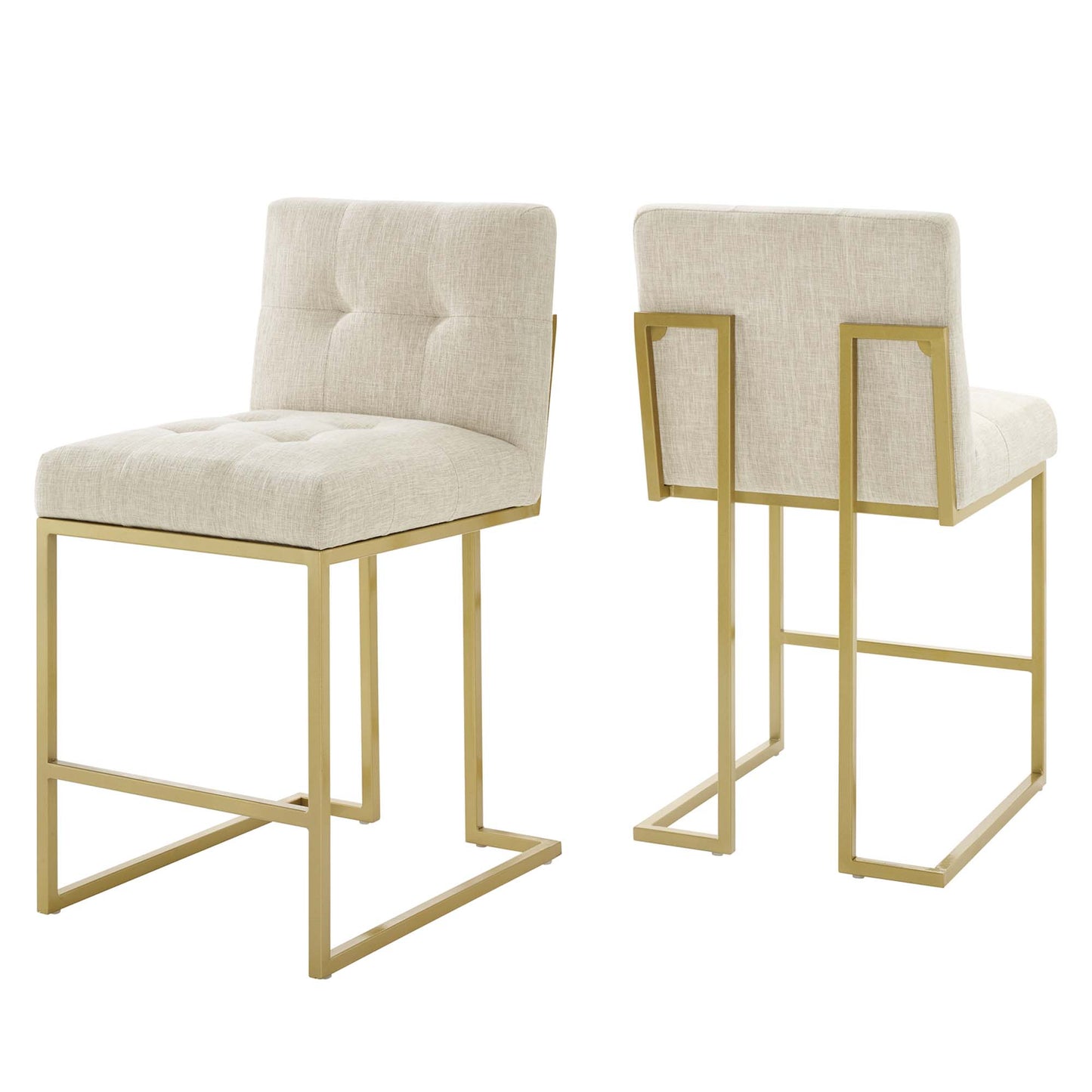 Lot de 2 tabourets de bar rembourrés en tissu Privy par Modway