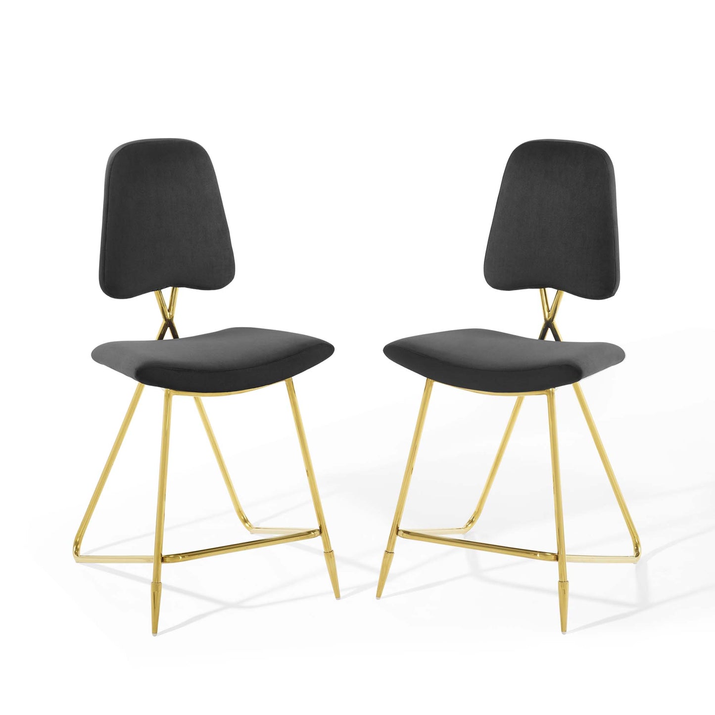 Lot de 2 tabourets de bar en velours Ponder Performance par Modway