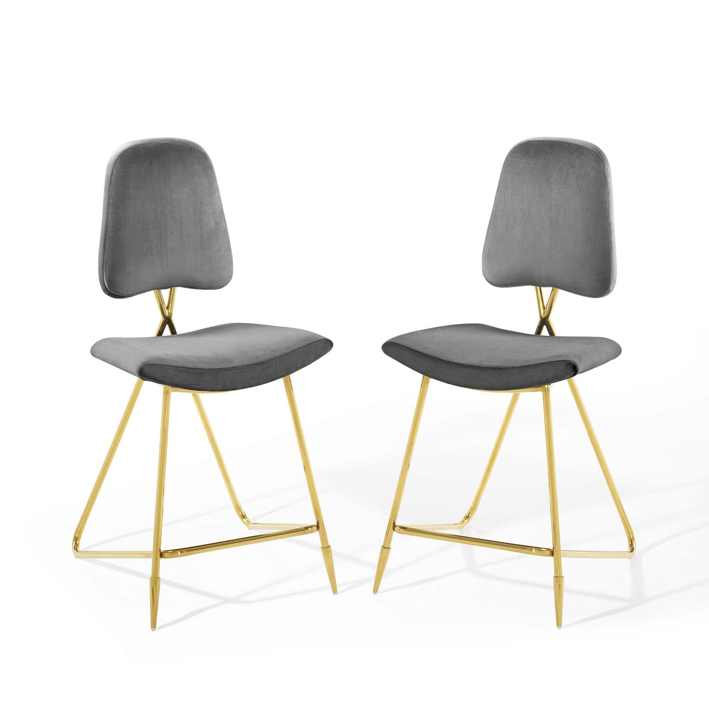 Lot de 2 tabourets de bar en velours Ponder Performance par Modway