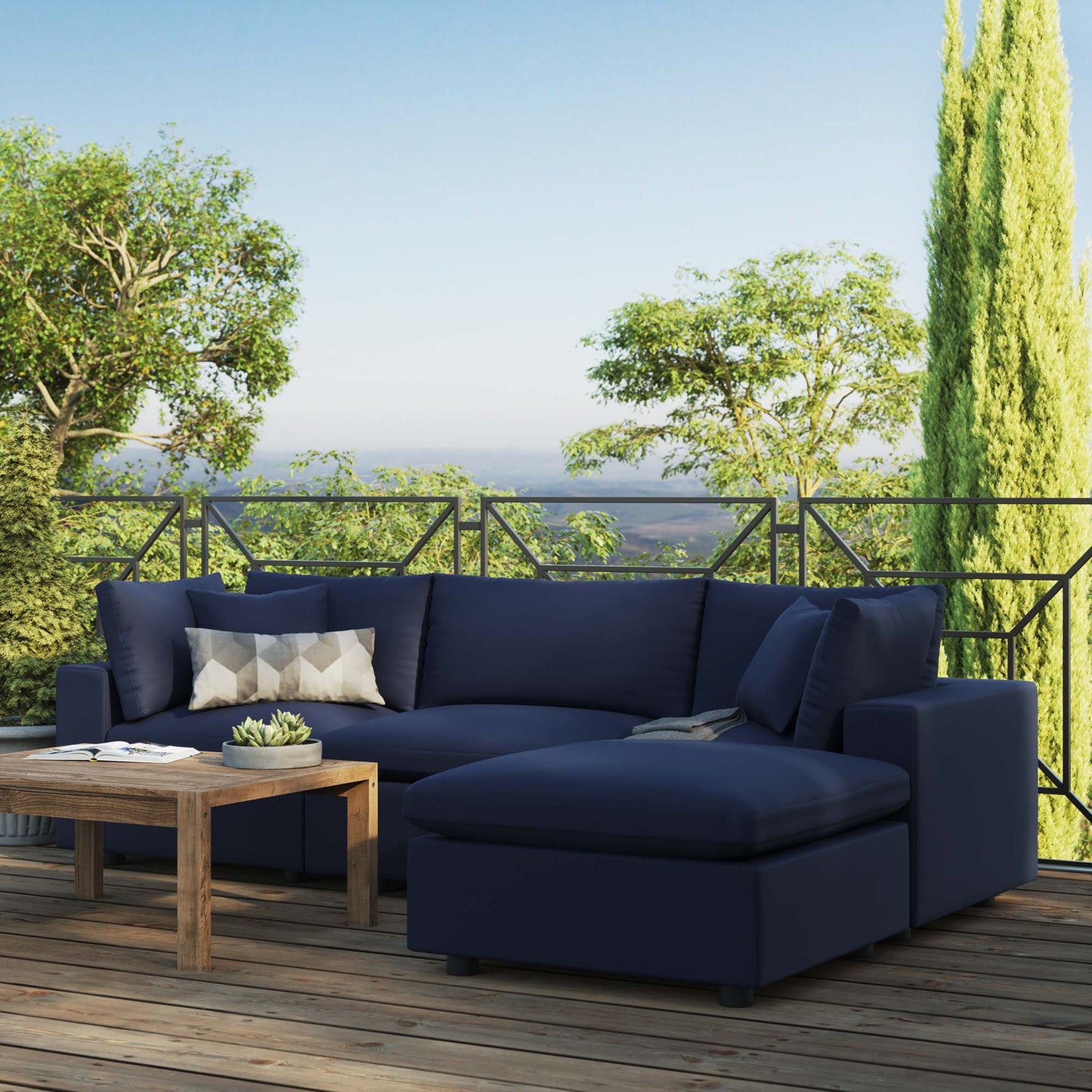 Commix 4-Piece Outdoor Patio Sectional Sofa