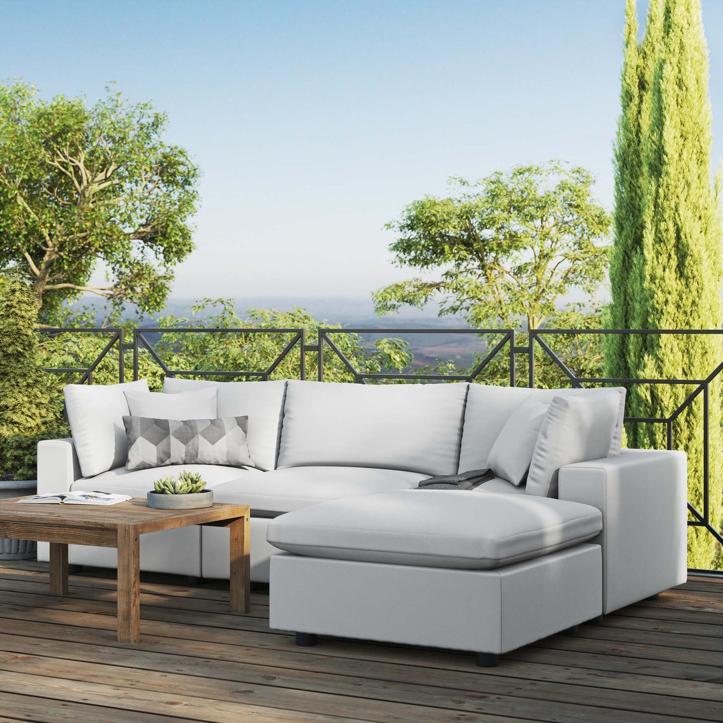 Commix 4-Piece Outdoor Patio Sectional Sofa