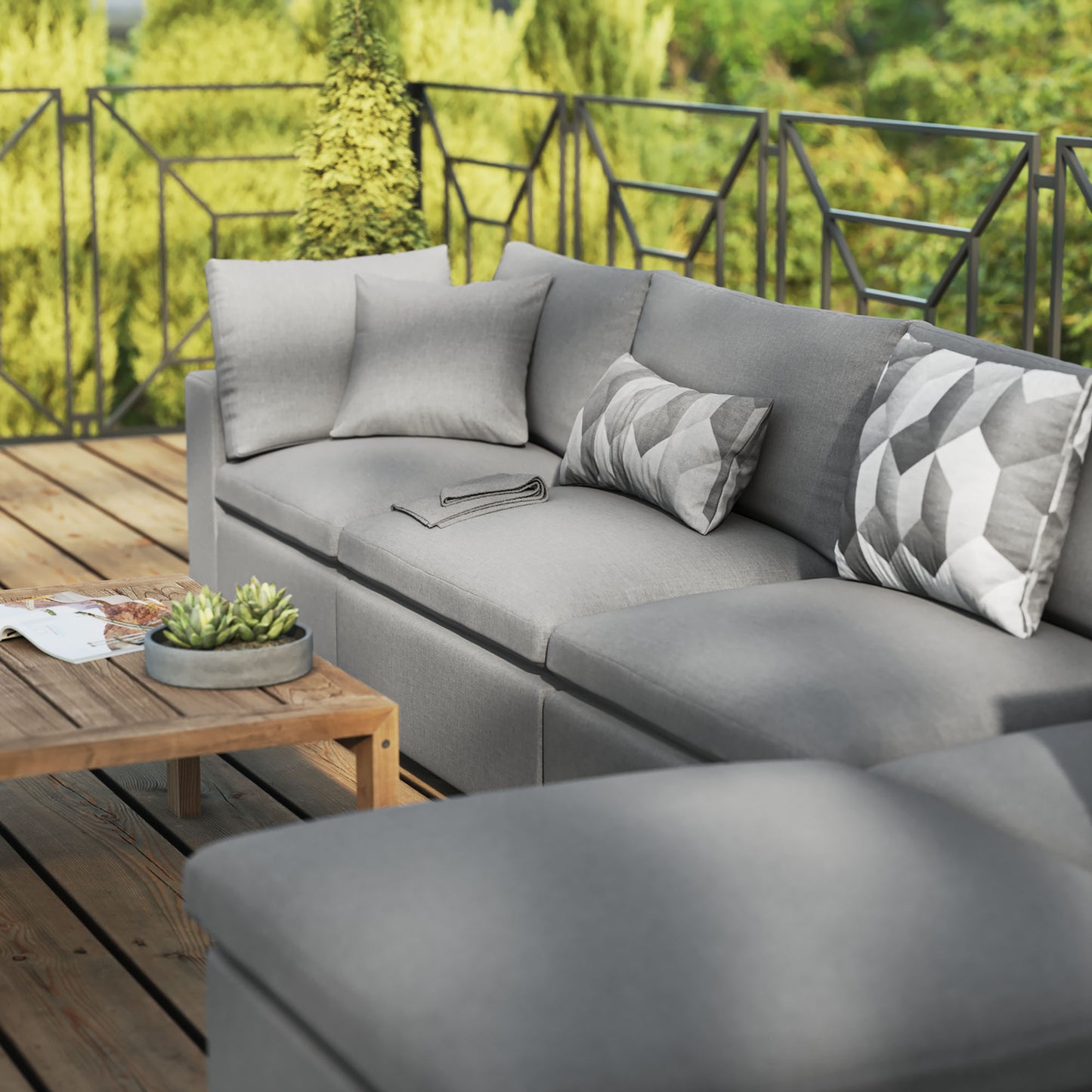 Commix 5-Piece Outdoor Patio Sectional Sofa