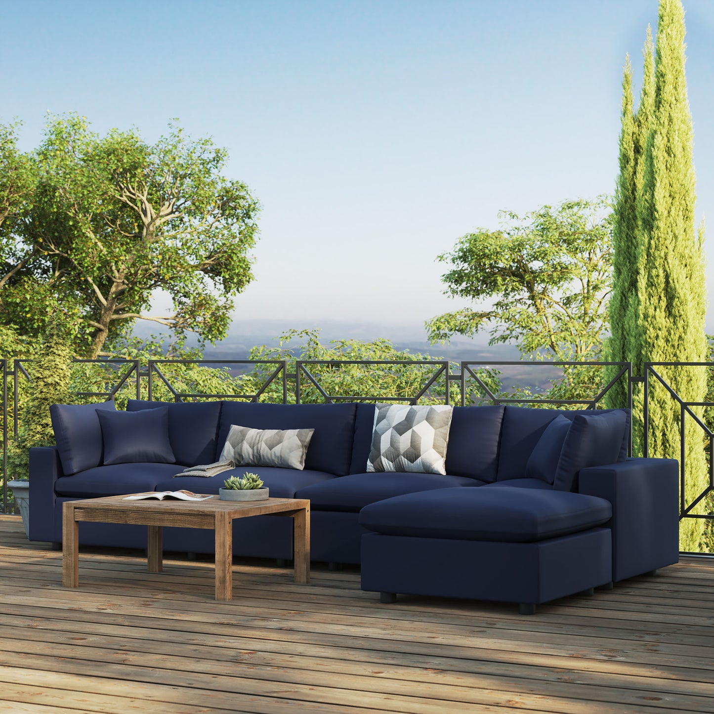 Commix 5-Piece Outdoor Patio Sectional Sofa