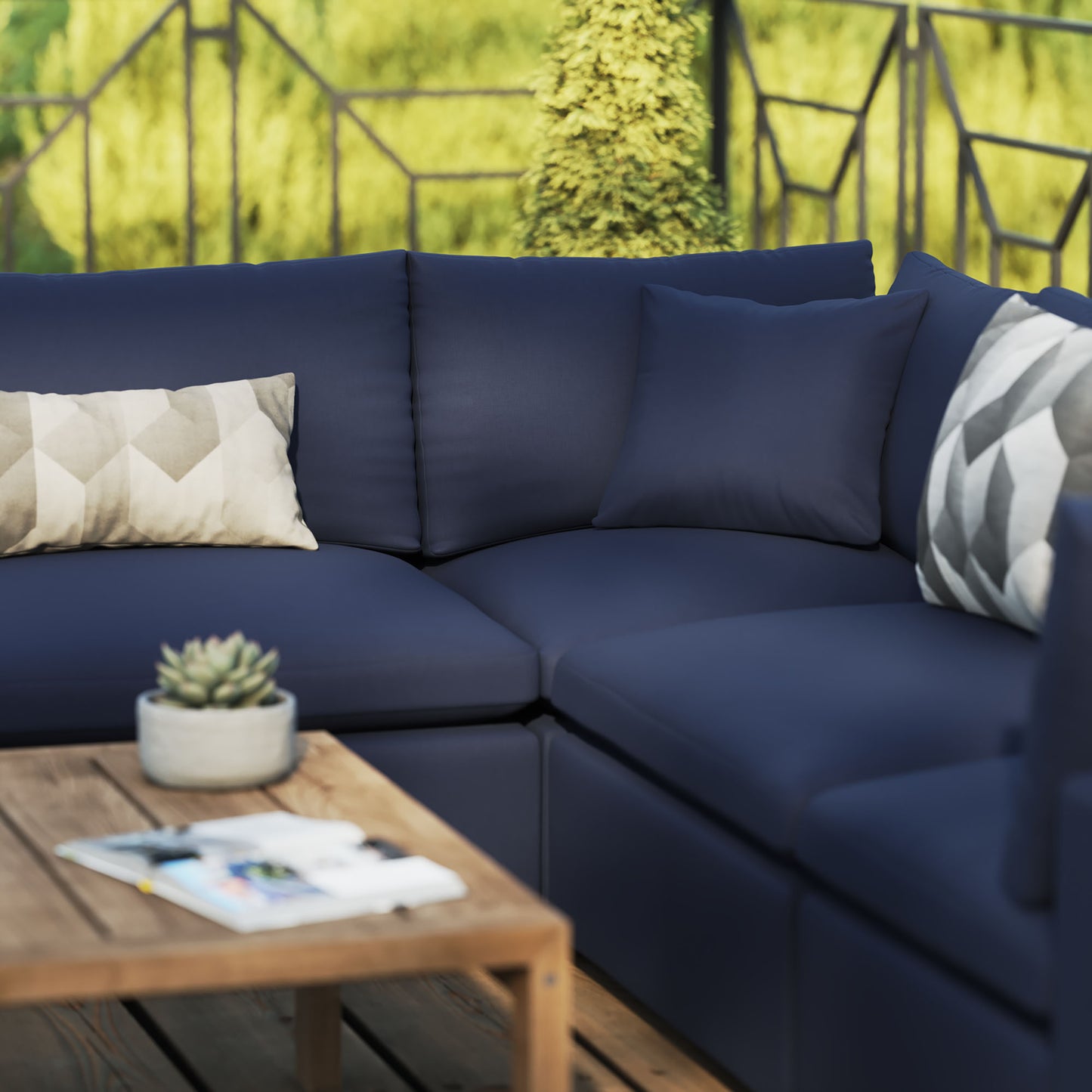 Commix 5-Piece Outdoor Patio Sectional Sofa