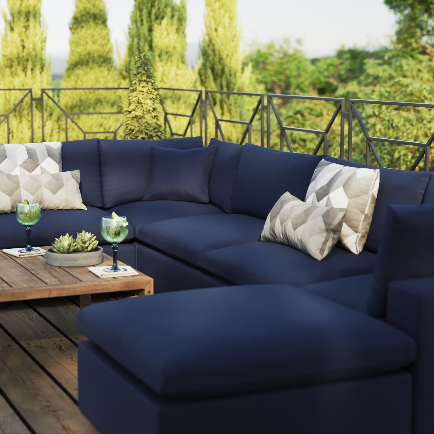 Commix 7-Piece Outdoor Patio Sectional Sofa