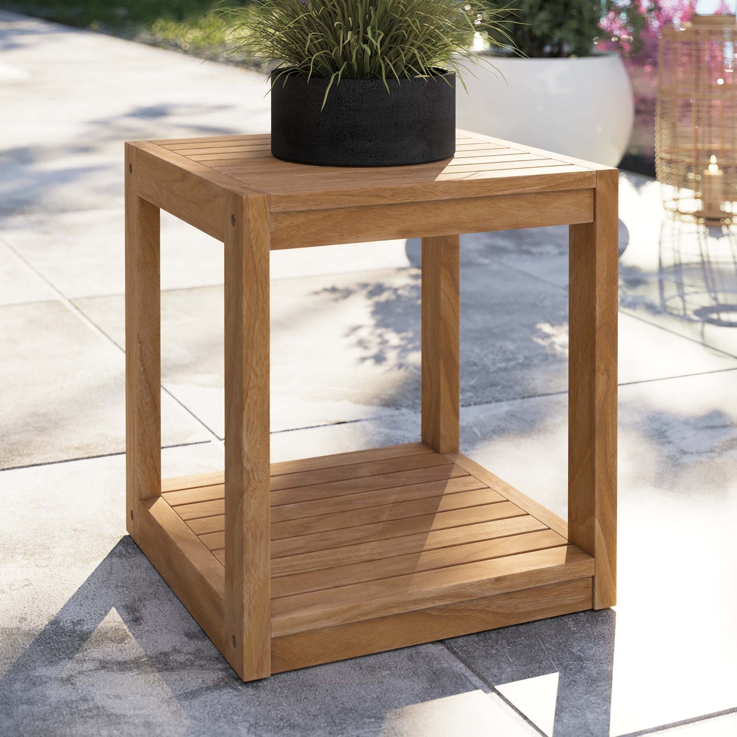 Carlsbad Teak Wood Outdoor Patio Side Table