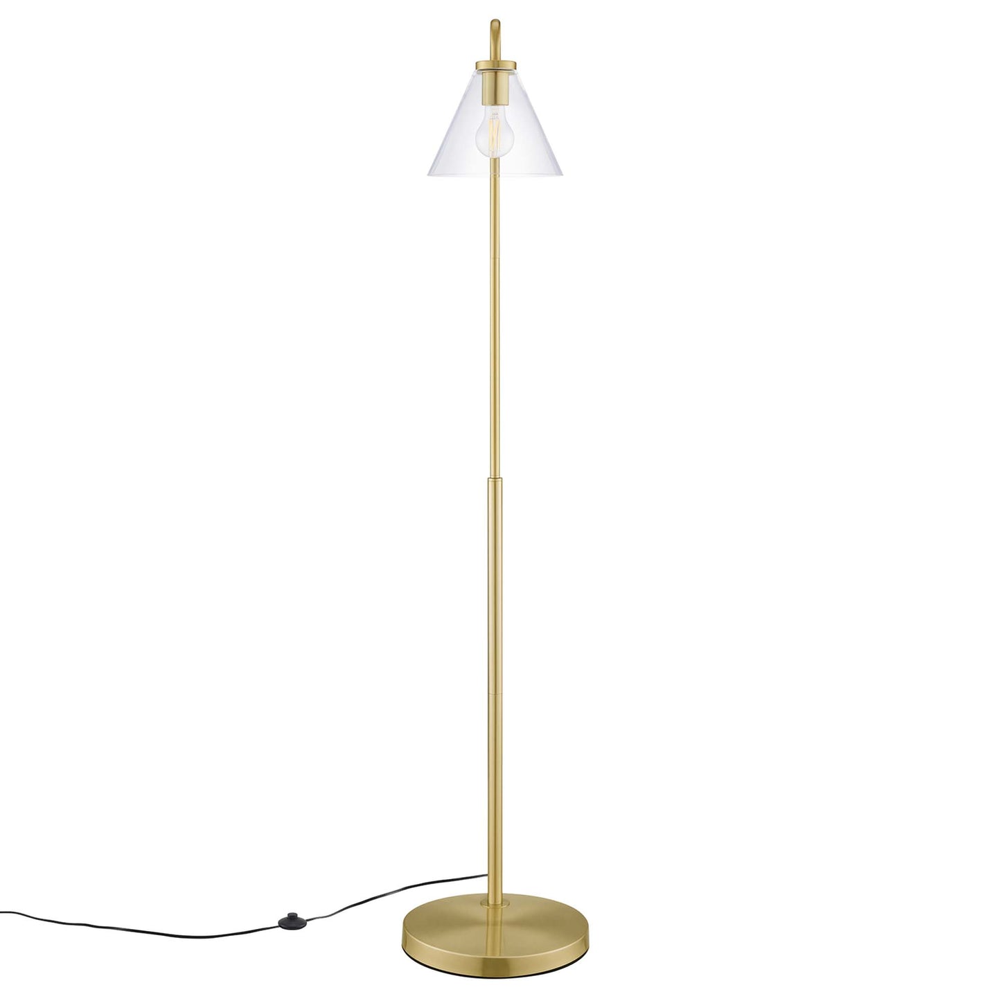 Element Transparent Glass Glass and Metal Floor Lamp