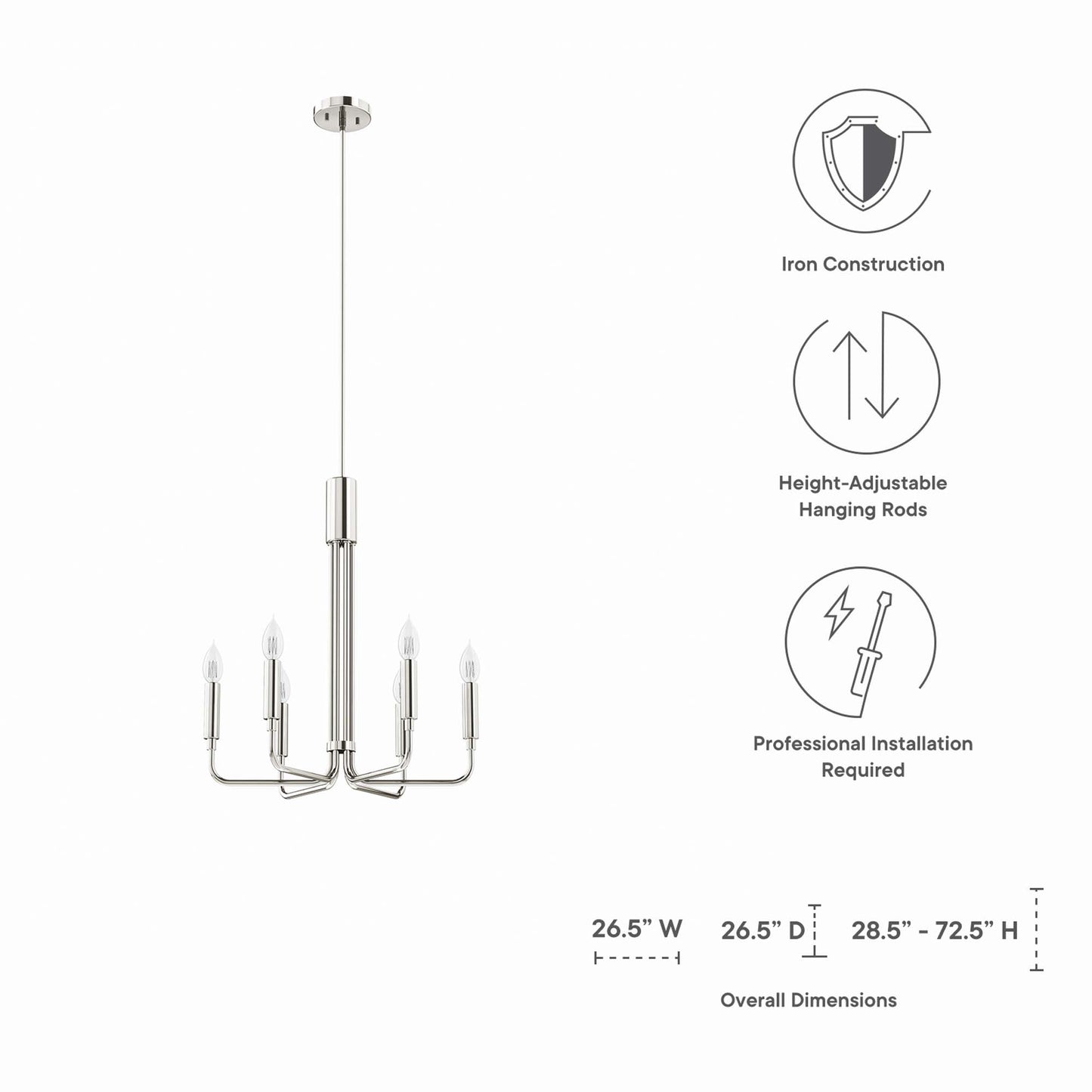 Lustre à 6 lumières Rekindle de Modway