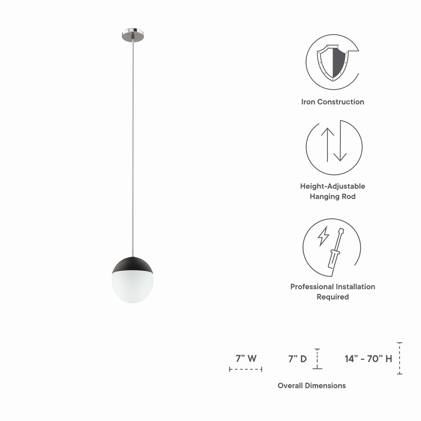 Suspension Stellar à 1 lampe par Modway