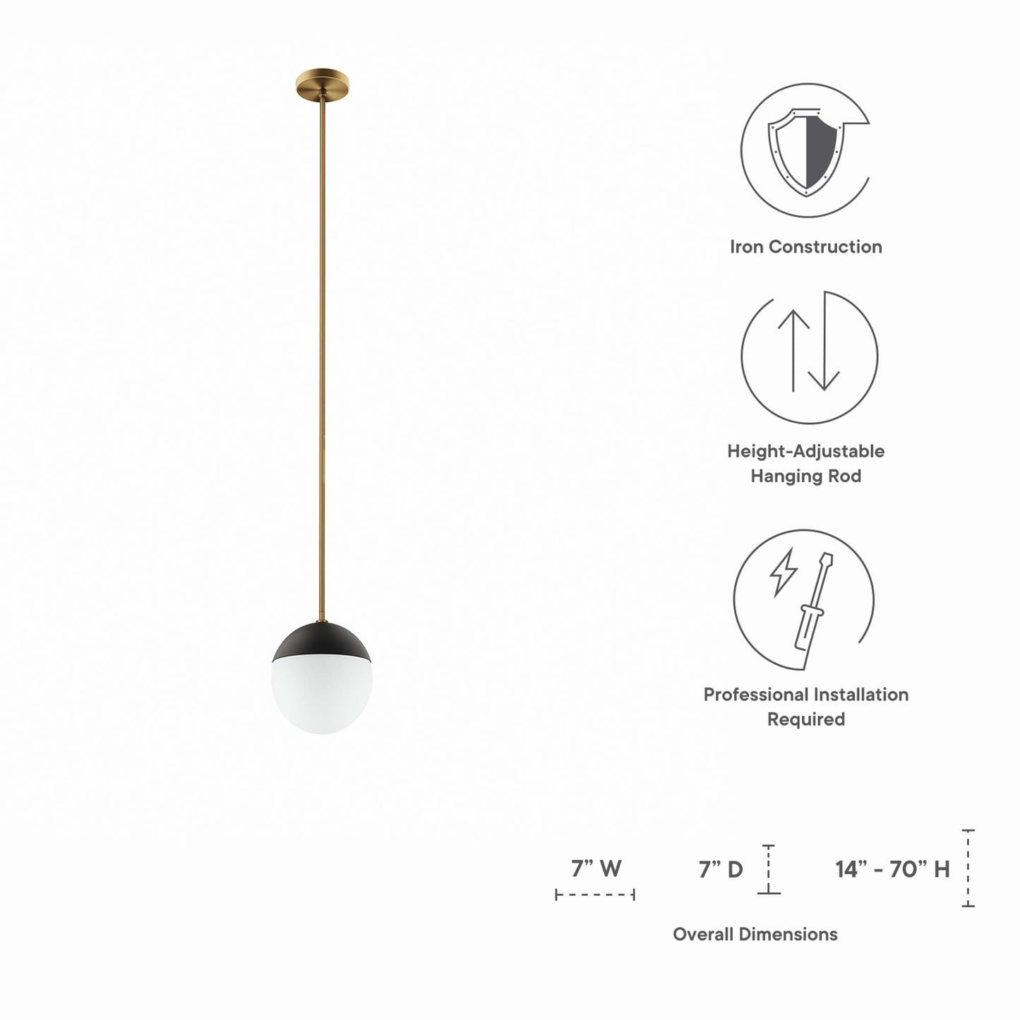 Suspension Stellar à 1 lampe par Modway