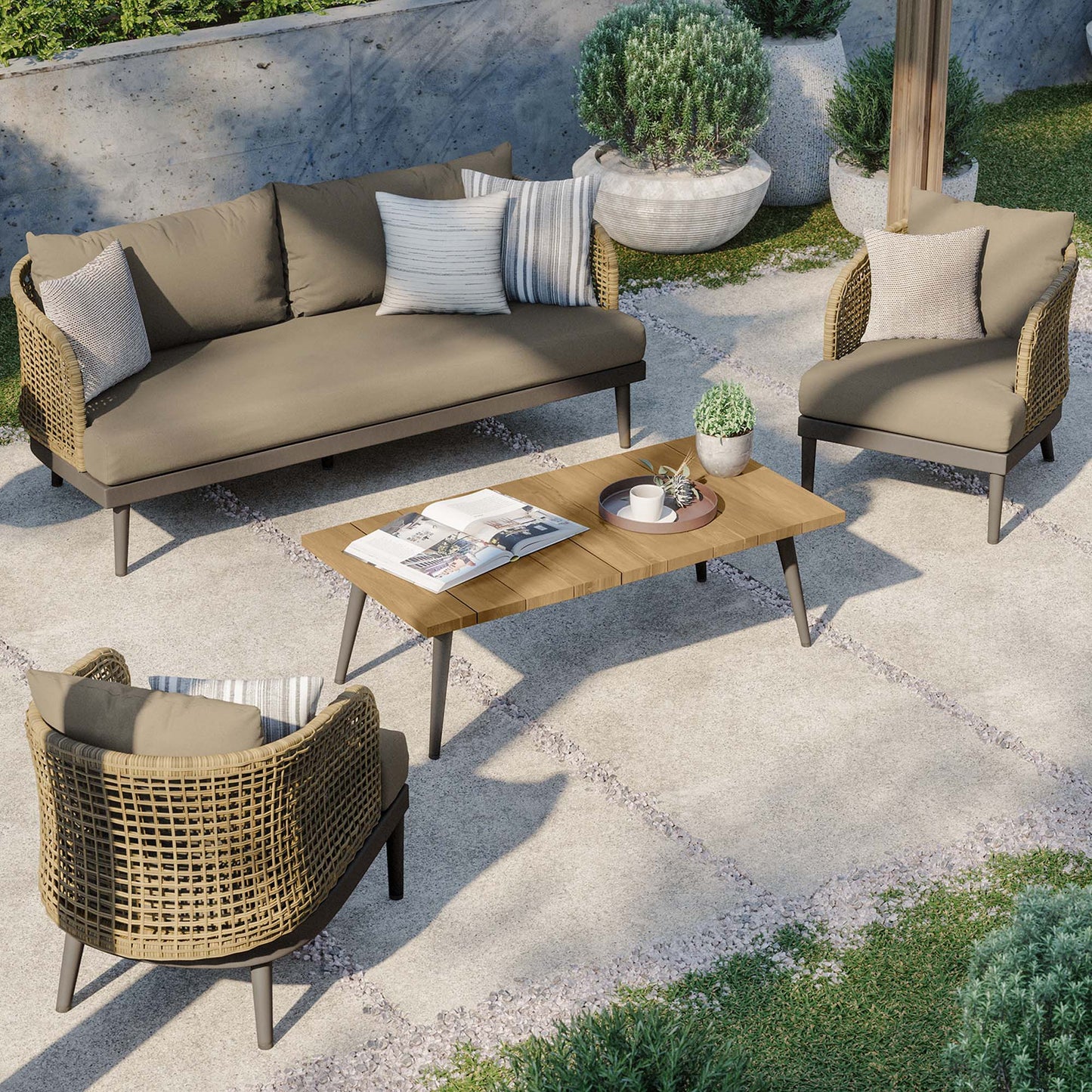 Ensemble de patio extérieur Meadow 4 pièces par Modway