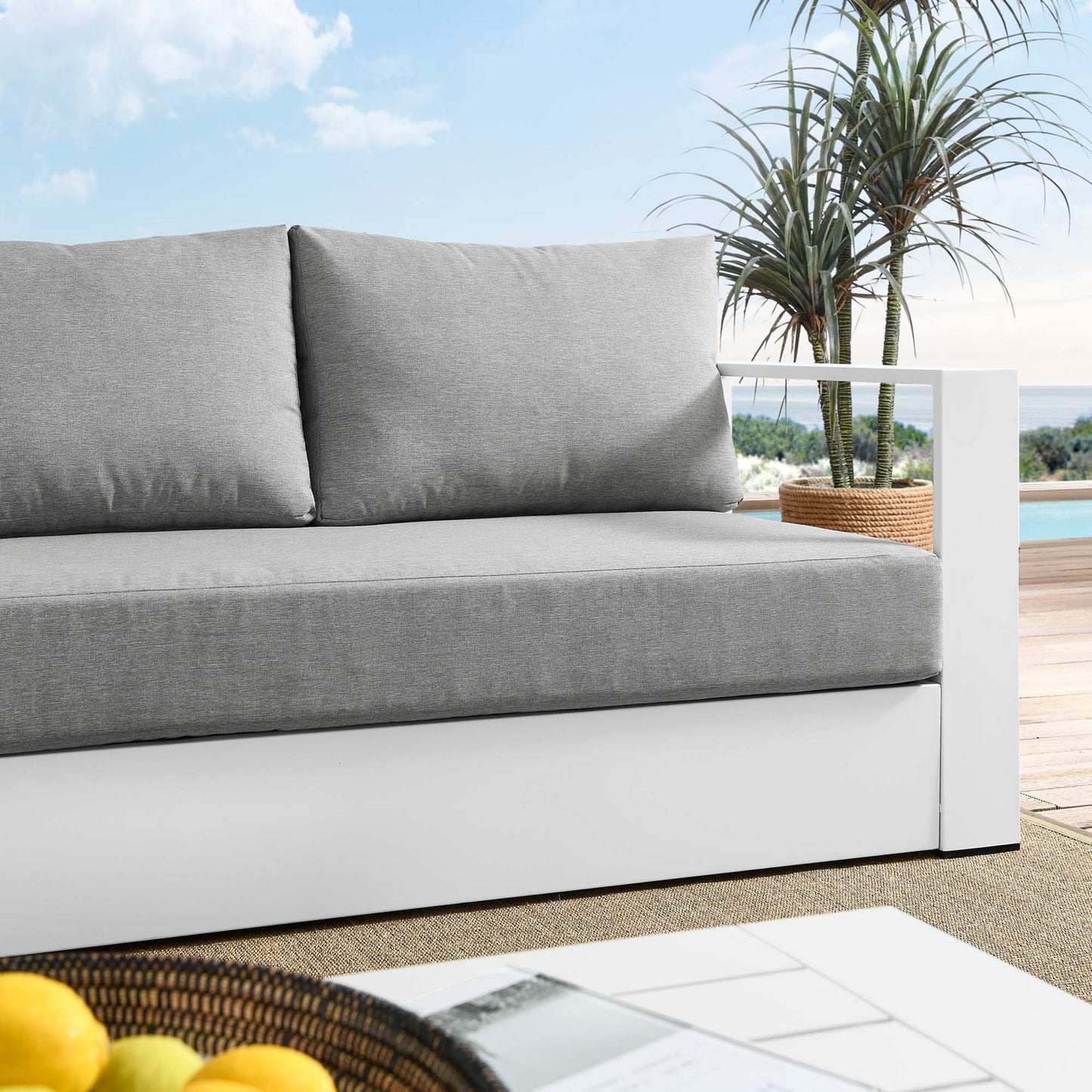 Tahoe Outdoor Patio Powder-Coated Aluminum Sofa