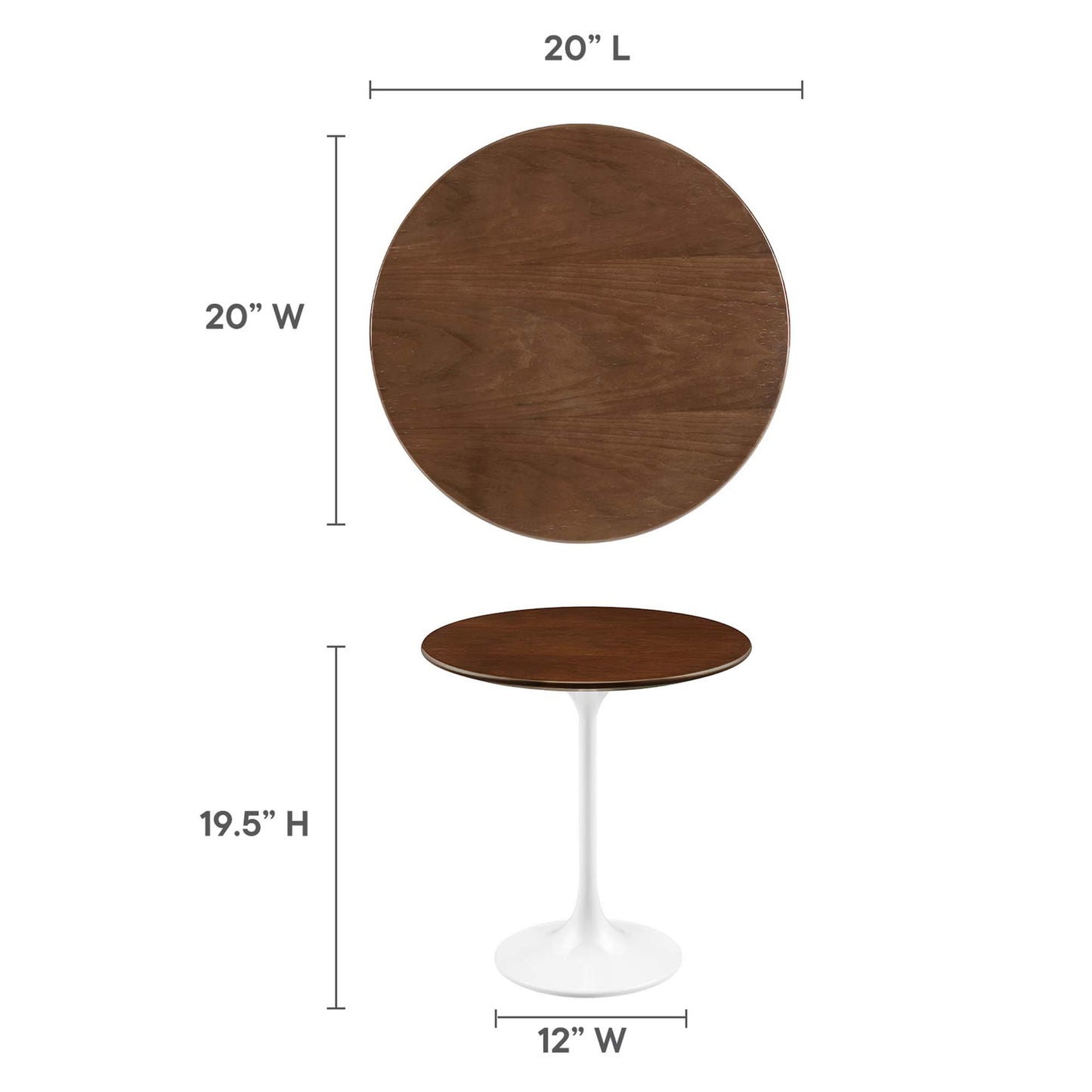 Lippa 20" Round Wood Grain Side Table