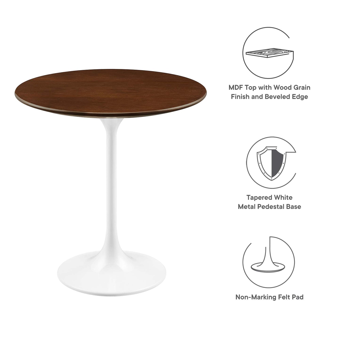 Lippa 20" Round Wood Grain Side Table