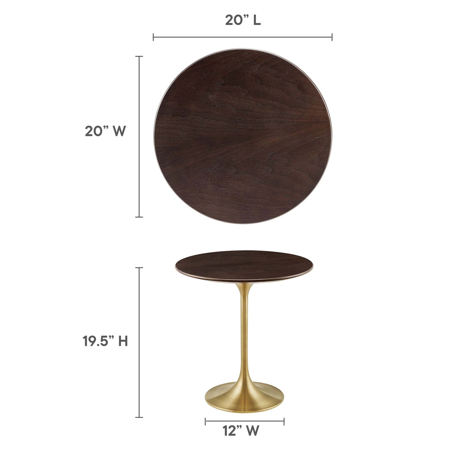 Lippa 20" Round Wood Grain Side Table