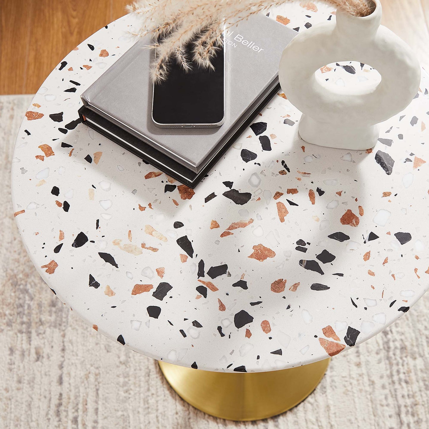 Table d'appoint ronde en terrazzo Lippa 20" par Modway