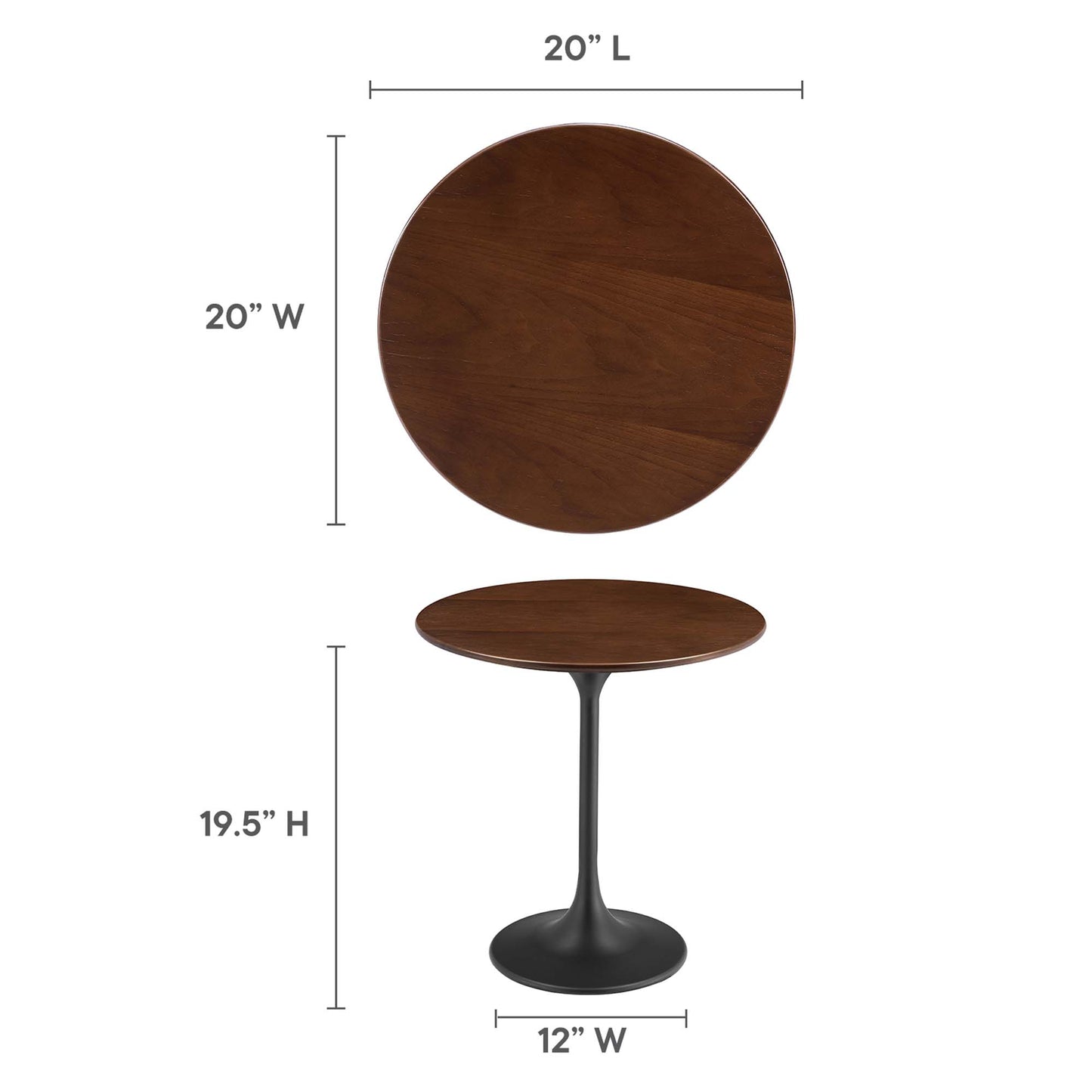 Lippa 20" Round Wood Grain Side Table