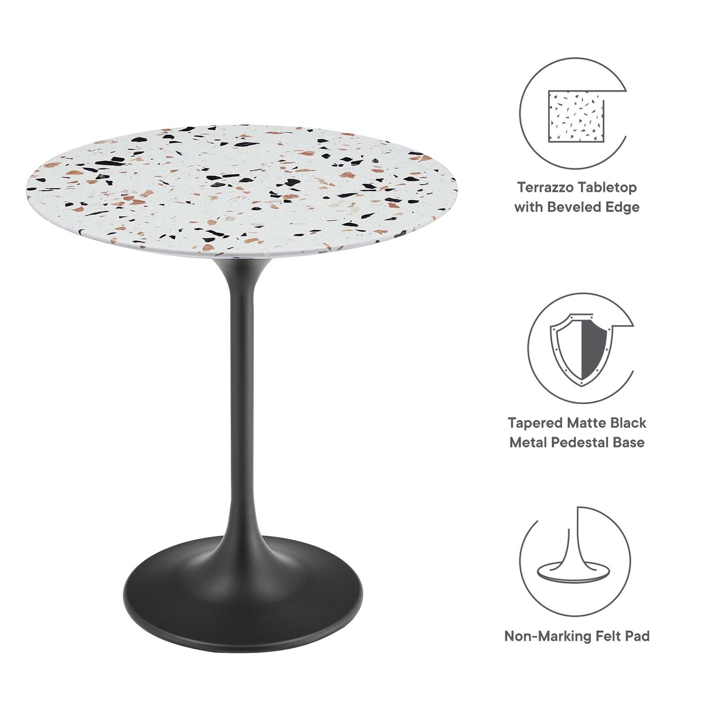 Lippa 20" Round Terrazzo Side Table